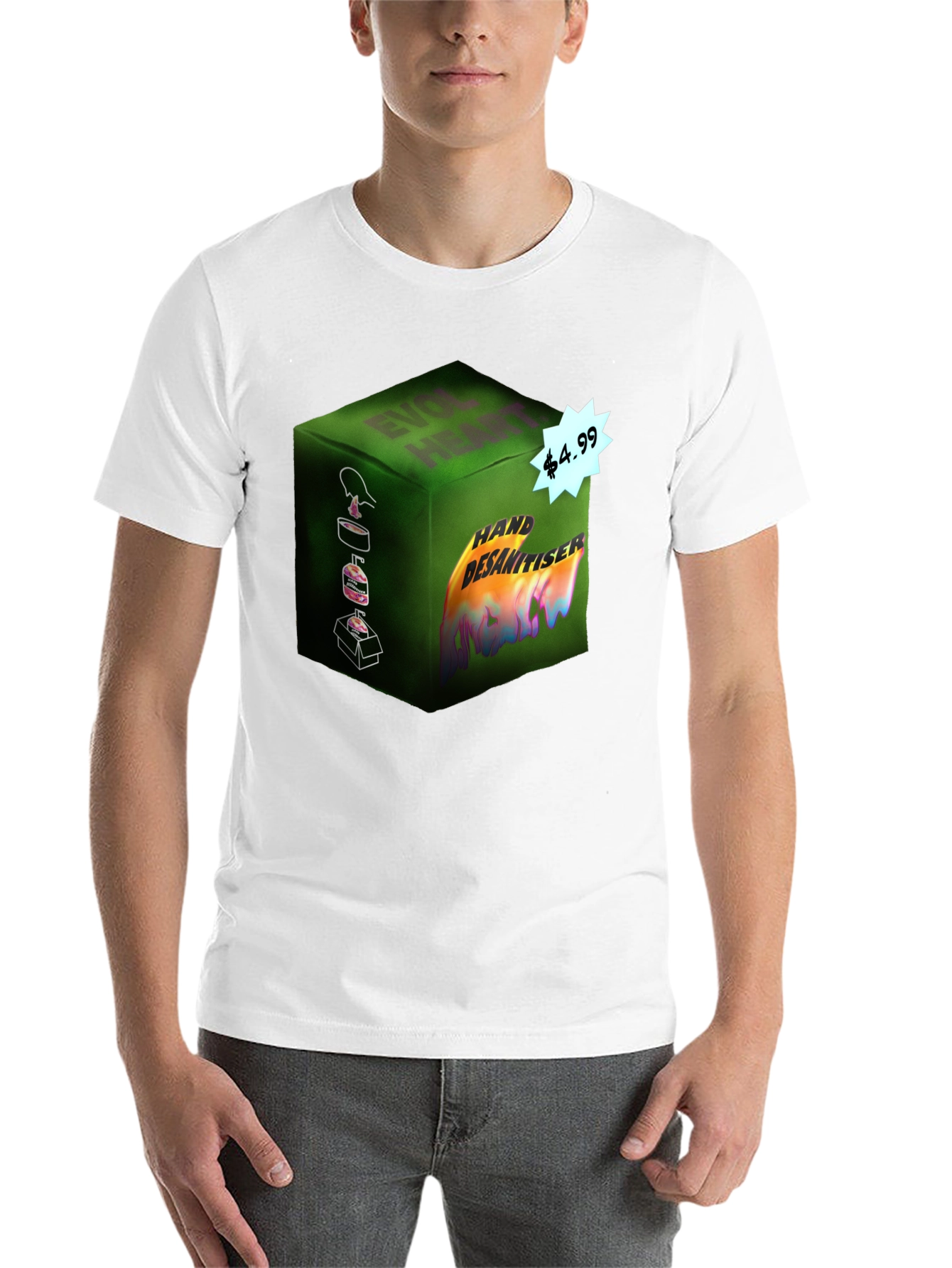 Black Hand Sanitizer Graphic Tee - Funny Novelty T-Shirt view 14