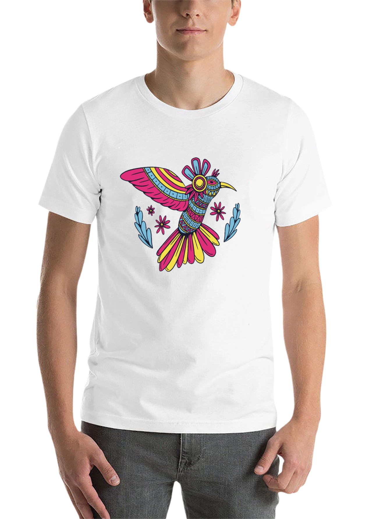 Black Hummingbird Graphic T-Shirt - Vibrant Bird Design view 14