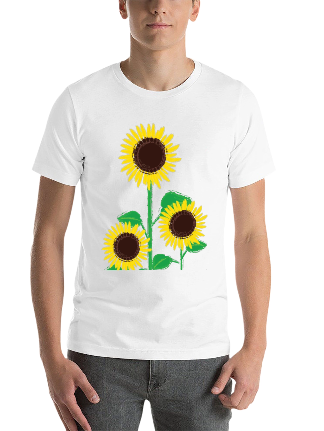 Black Sunflower Graphic Tee - Black Cotton T-Shirt view 14