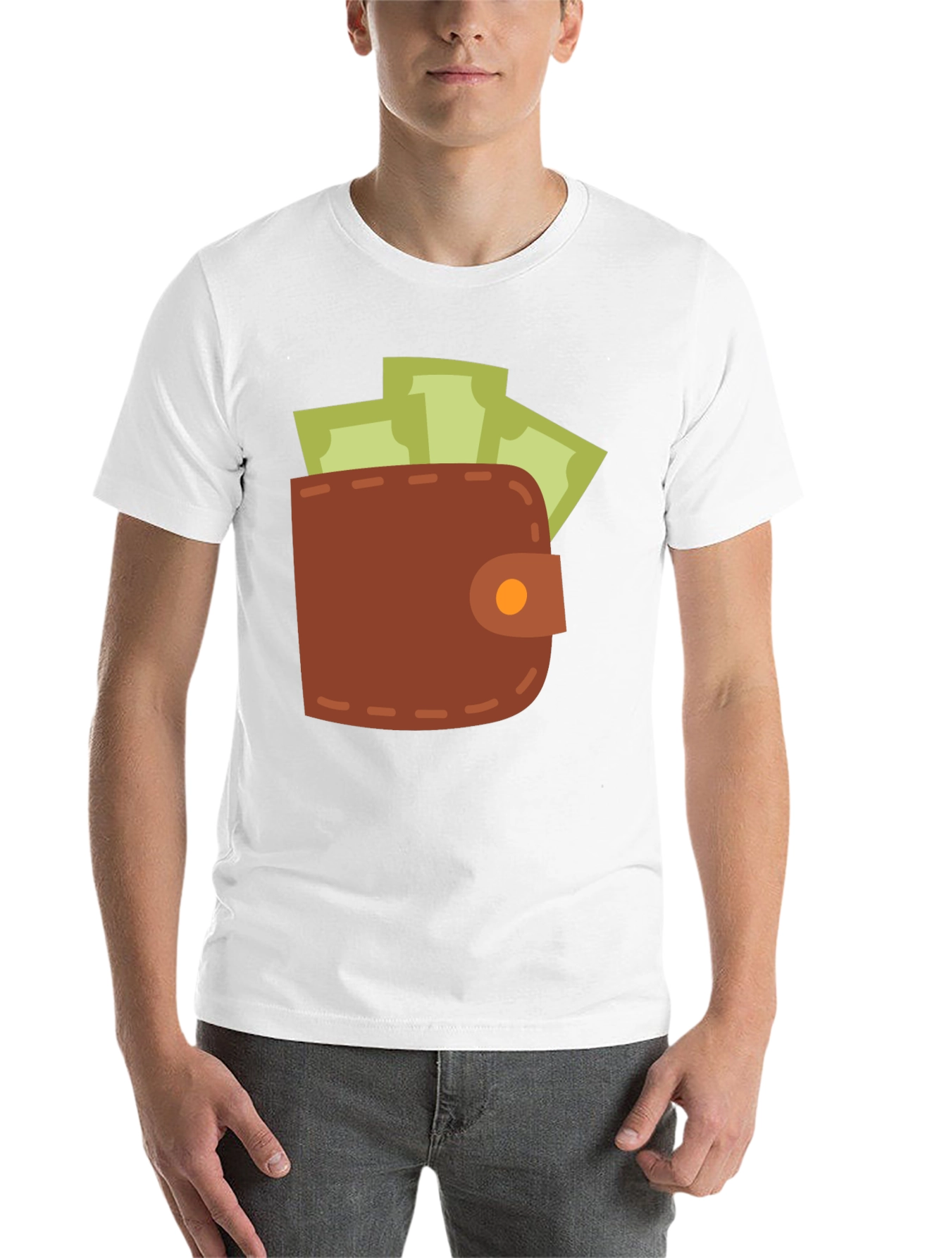Black Wallet and Cash Graphic Black T-Shirt view 14