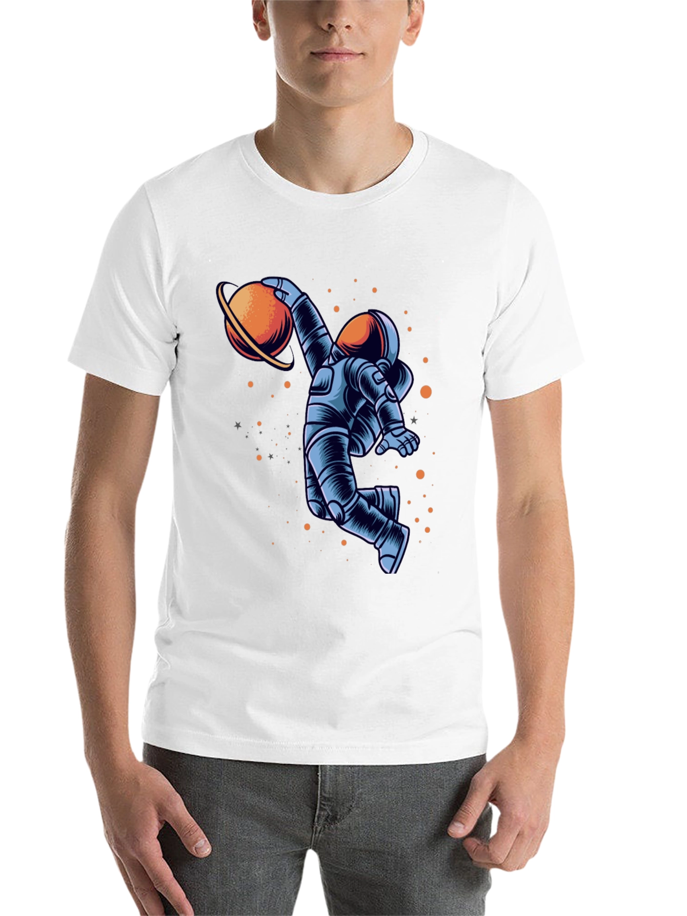 Black Astronaut Dunking Planet Graphic Tee view 14