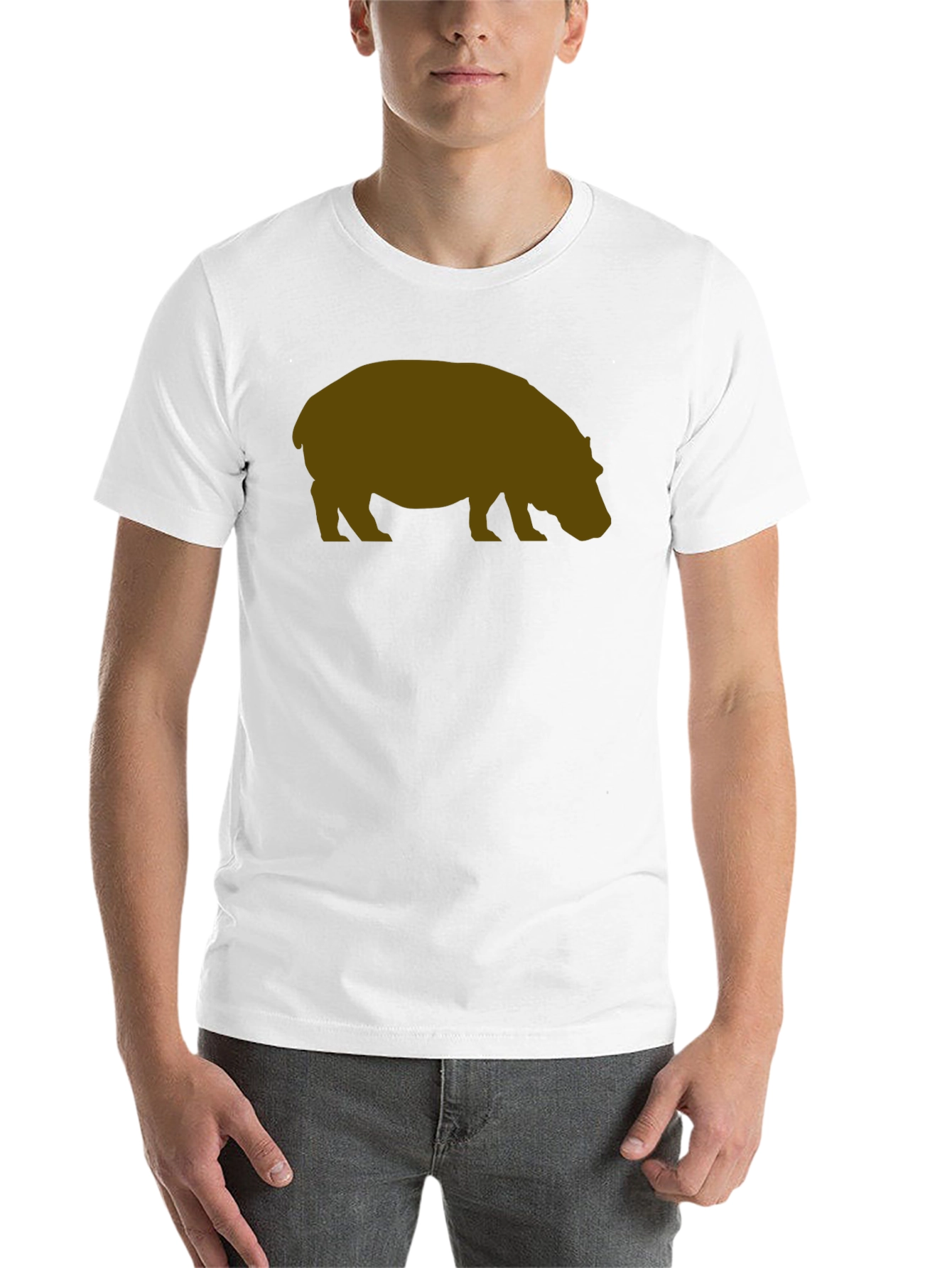 Black Hippo Silhouette Graphic T-Shirt - Casual Style view 14