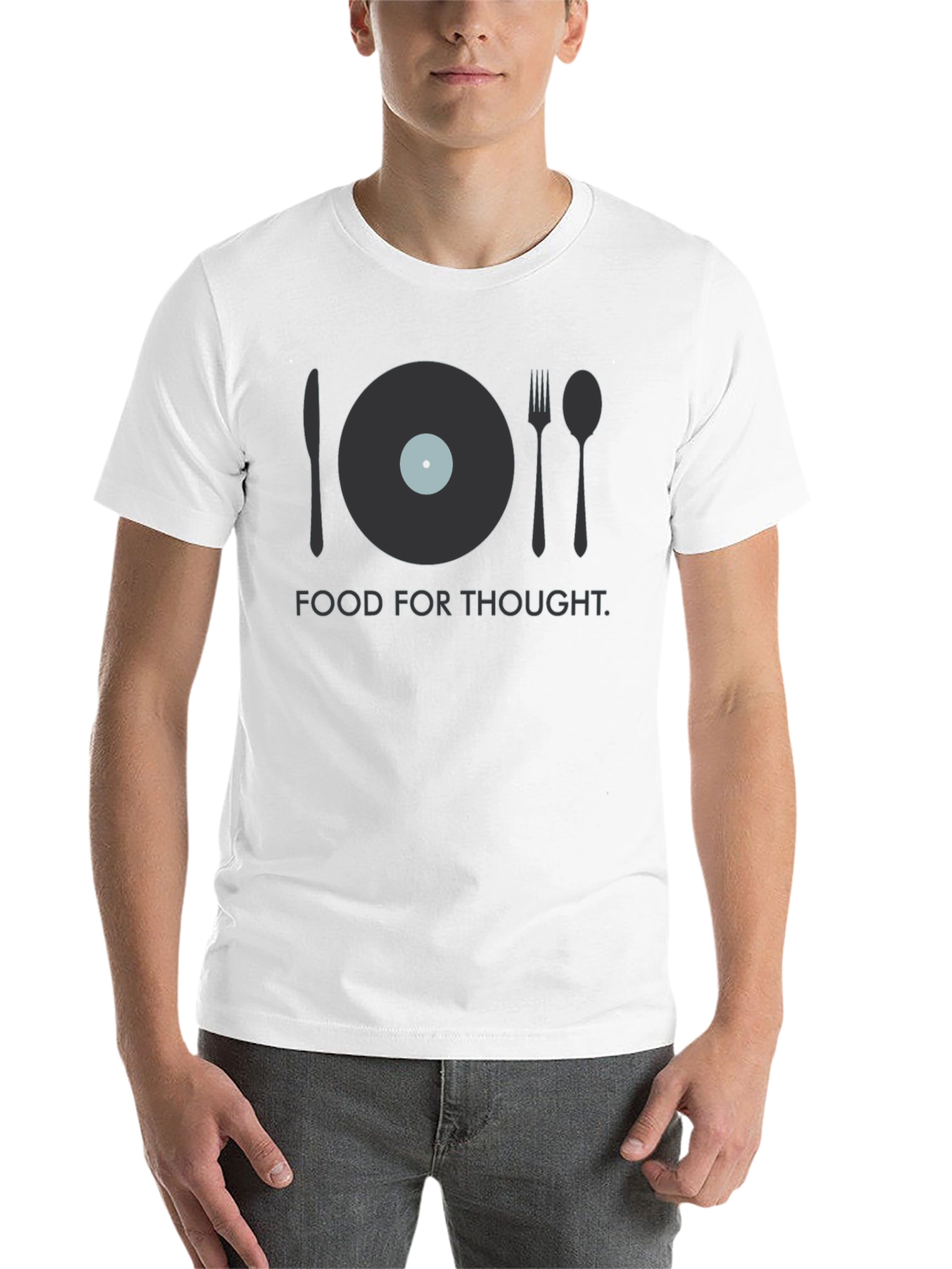 Black Food for Thought T-Shirt - Novelty Music Inspired Tee view 14