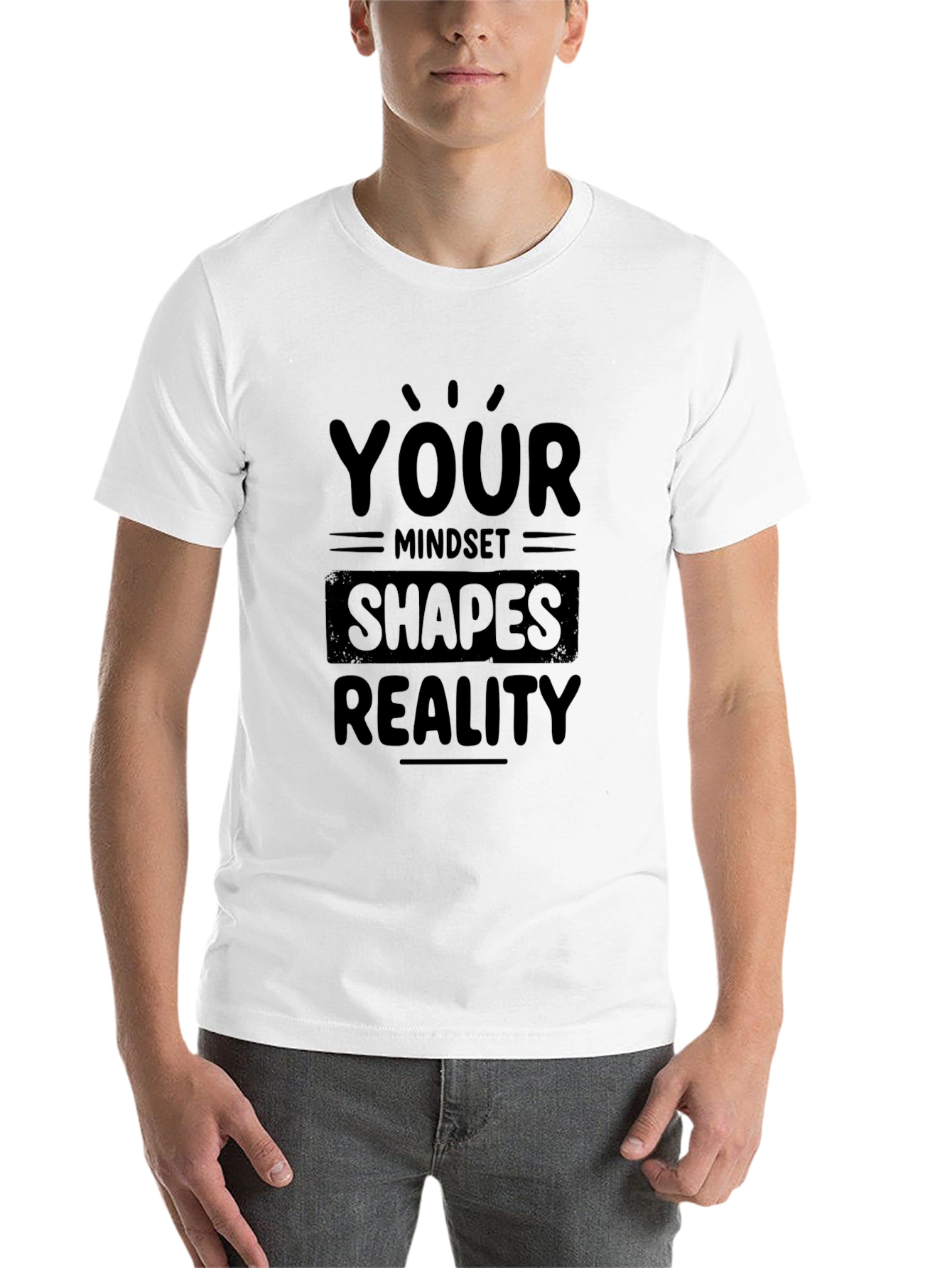 Black Mindset Shapes Reality Black T-Shirt view 14