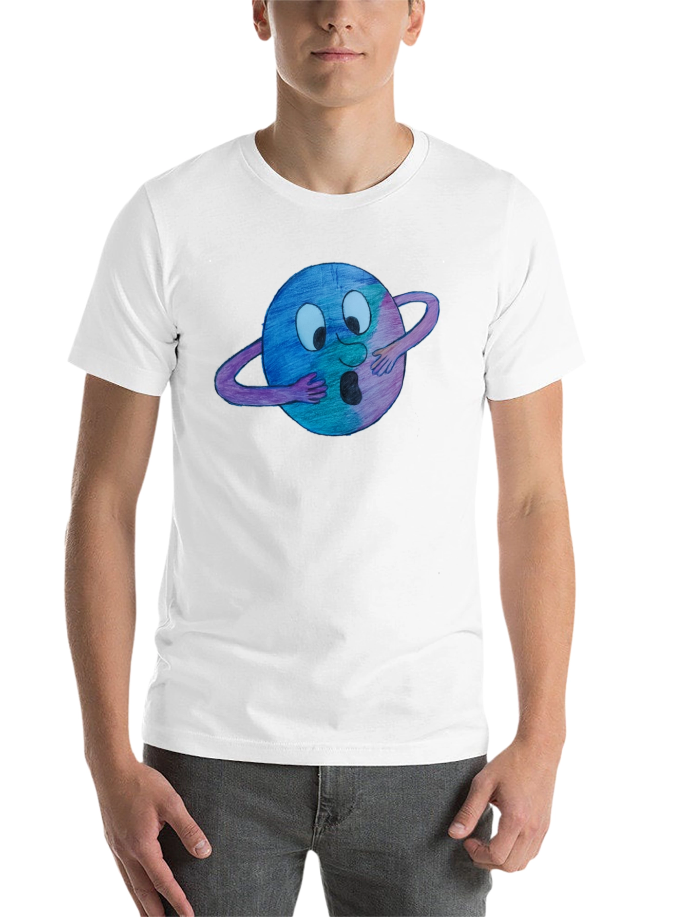 Black Cartoon Planet T-Shirt view 14