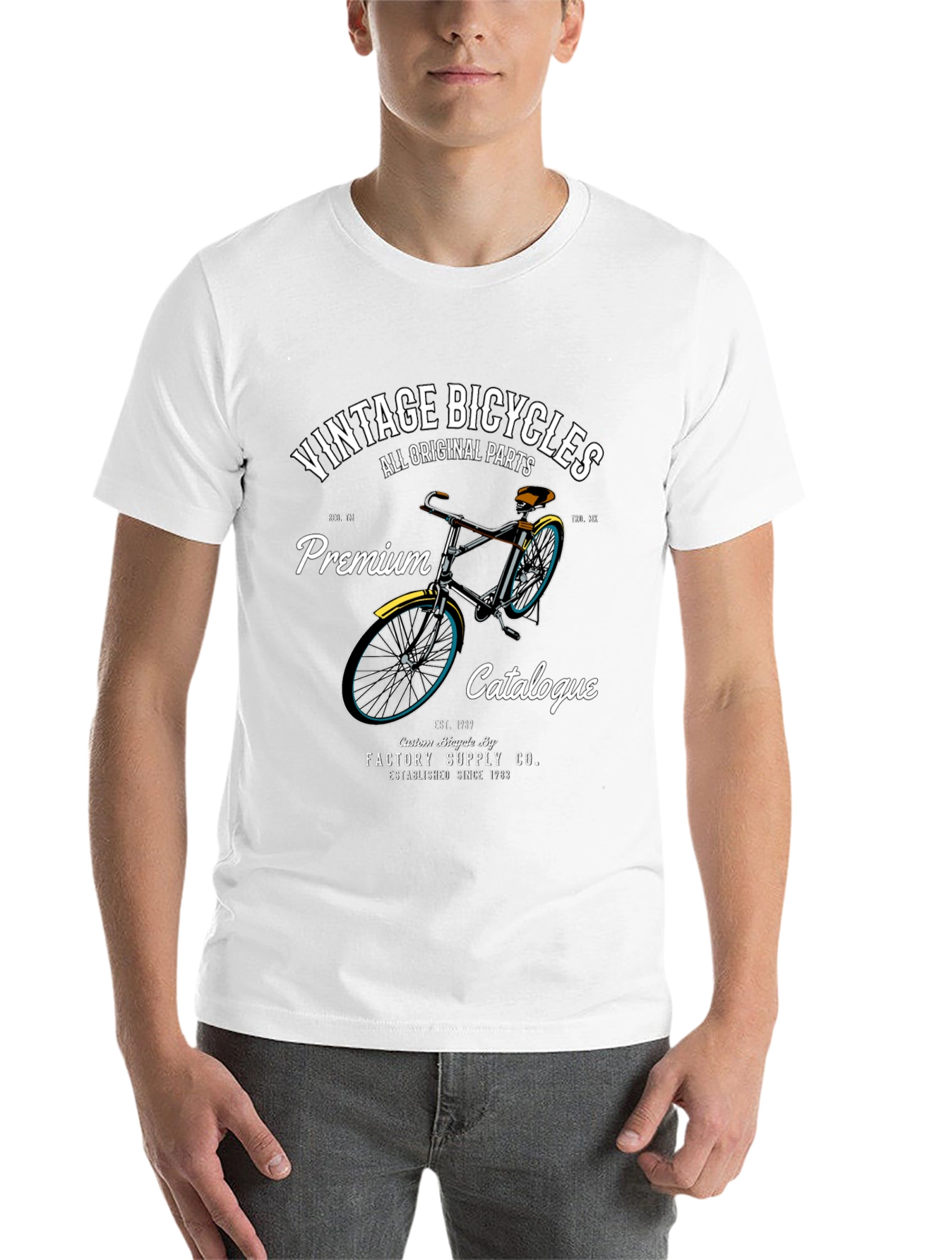 Black Vintage Bicycles Premium T-Shirt view 14