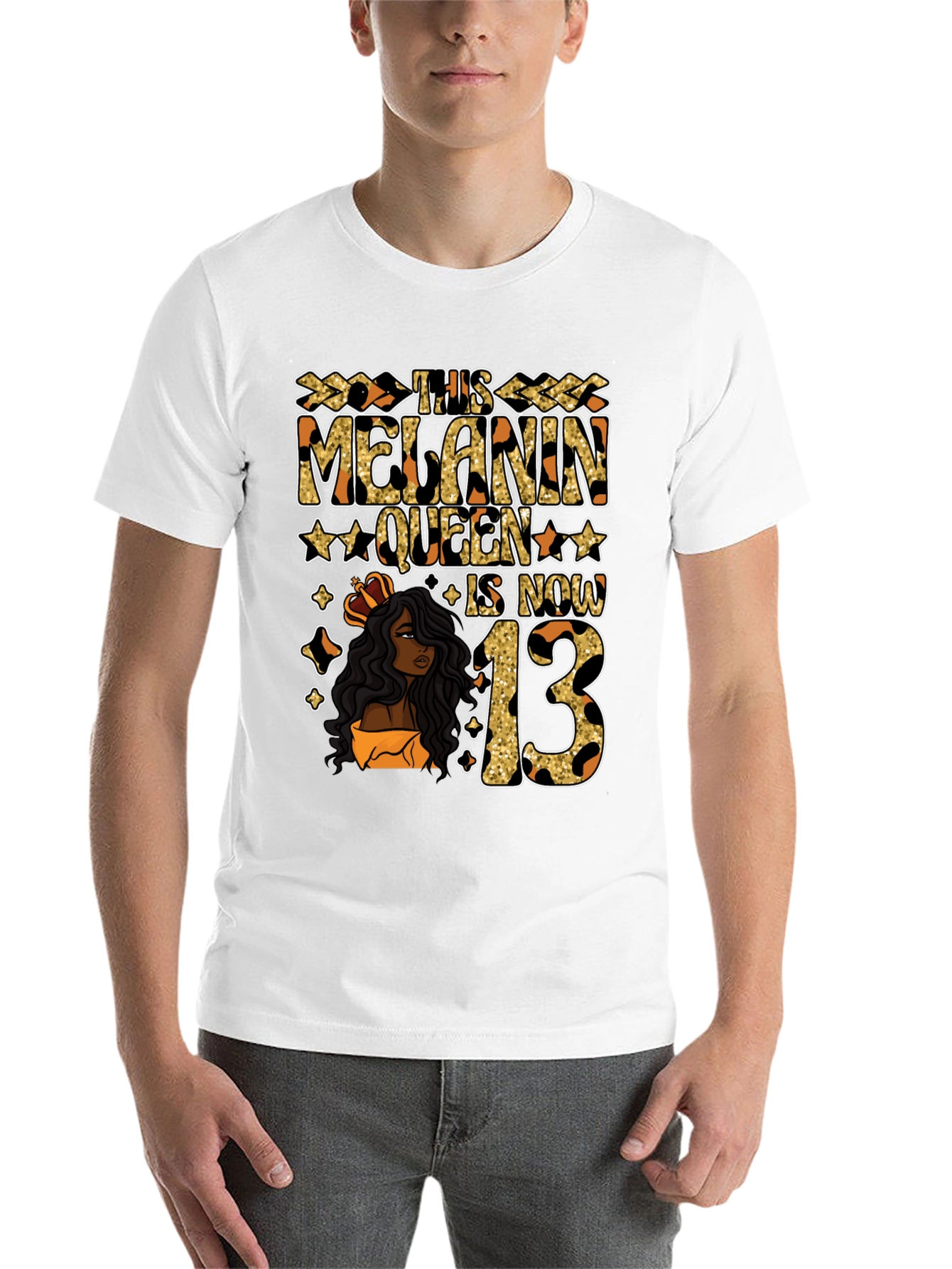 Black Melanin Queen 13th Birthday T-Shirt view 14