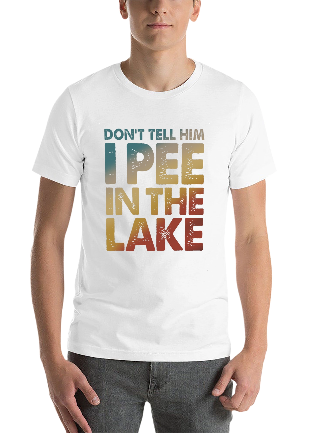 Black I Pee In The Lake Funny T-Shirt view 14