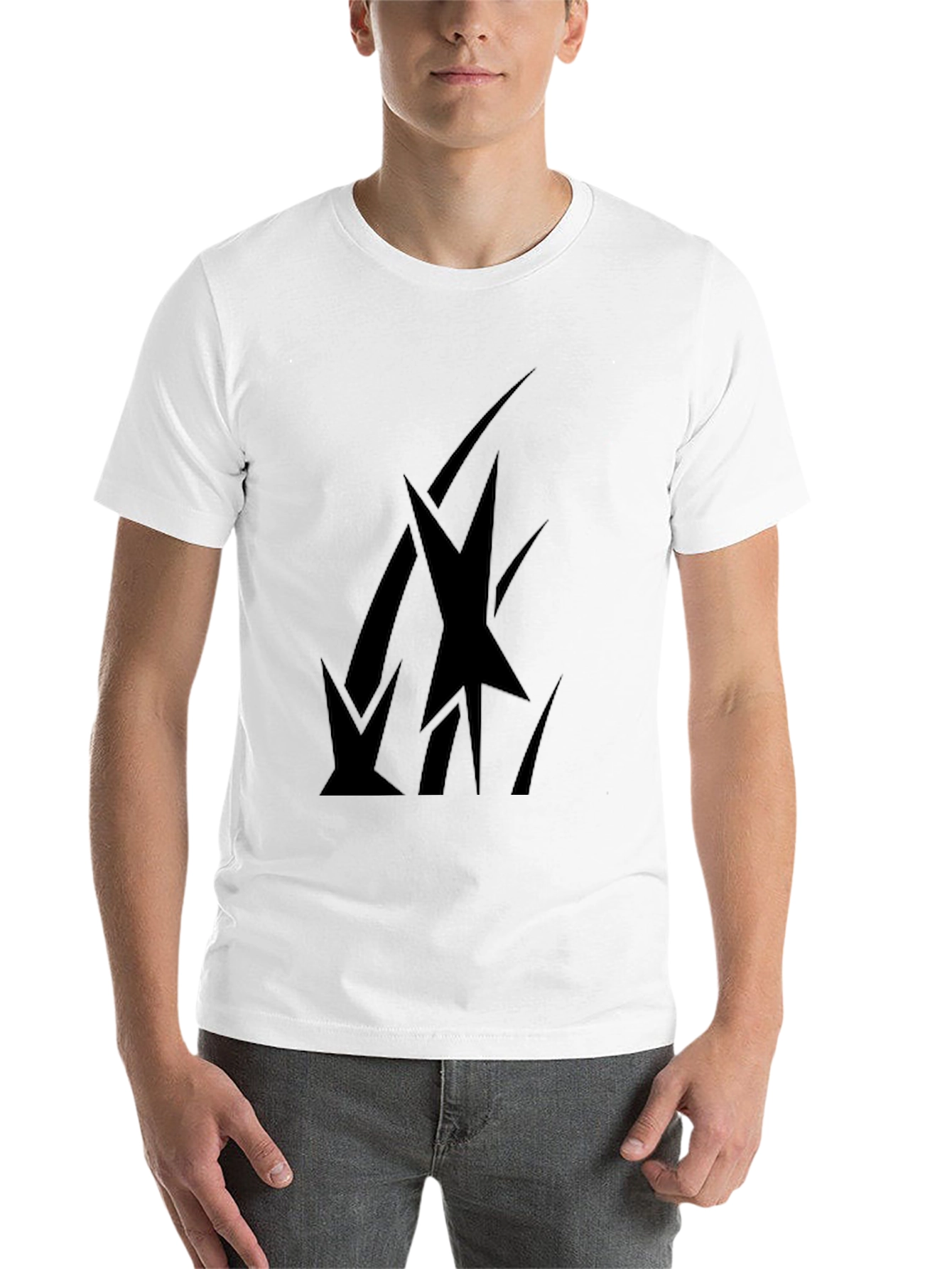 Black Abstract Graphic Print Black T-Shirt view 14
