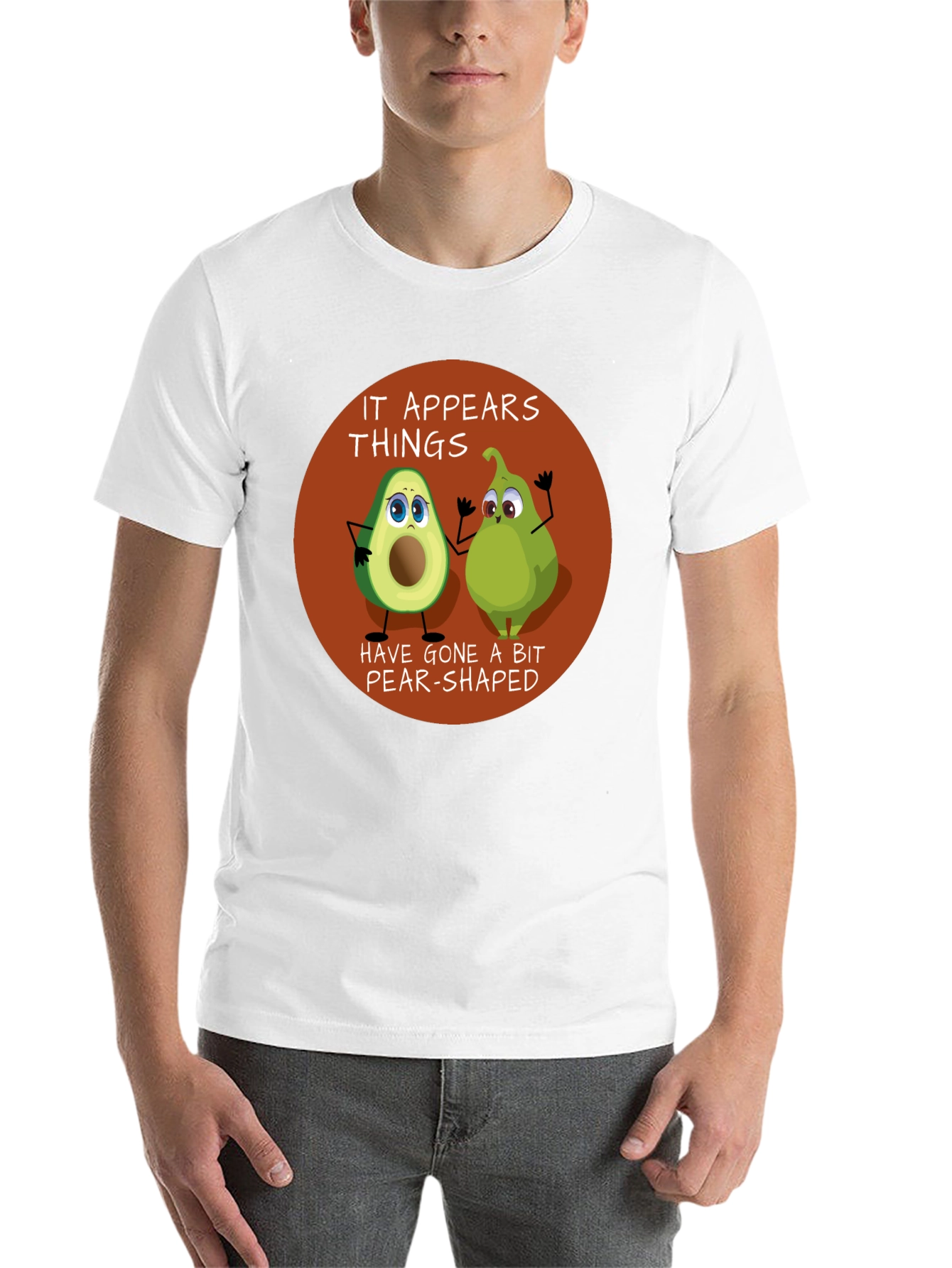 Black Funny Avocado & Pear Graphic T-Shirt view 14