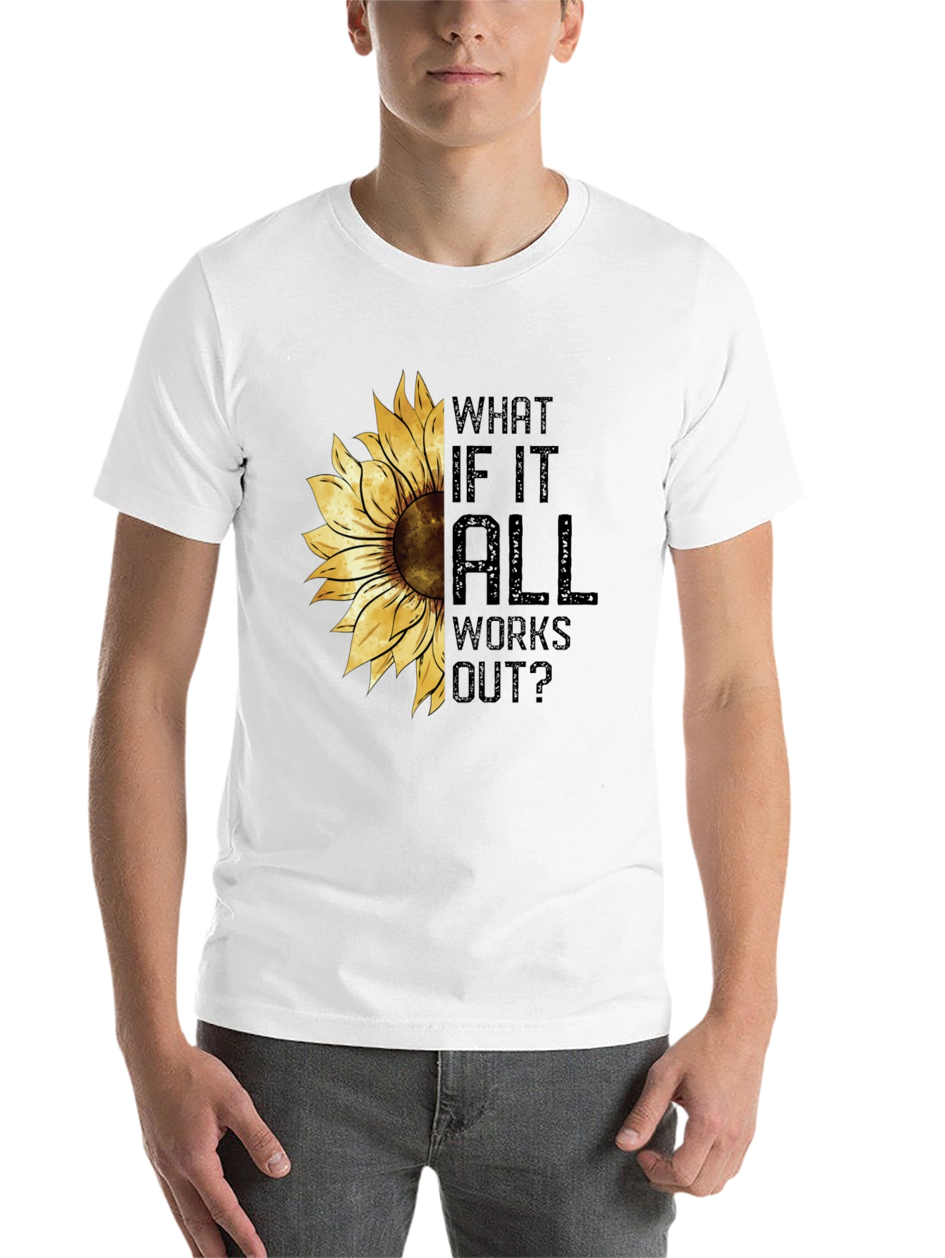 Black Sunflower Graphic Tee - What If It All Works Out? - Black view 14