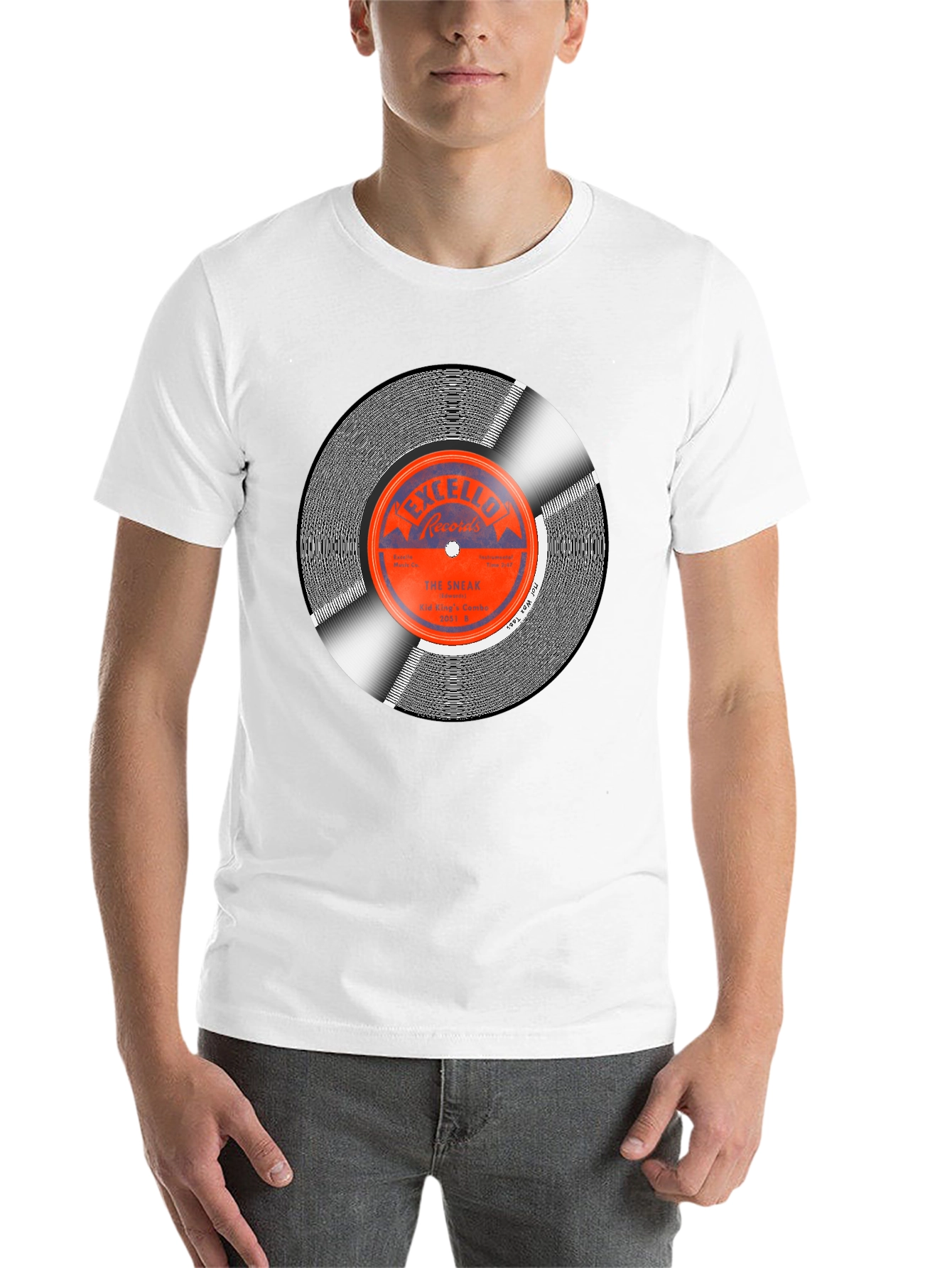 Black Vintage Record Graphic Tee - Retro Music Lover T-Shirt view 14