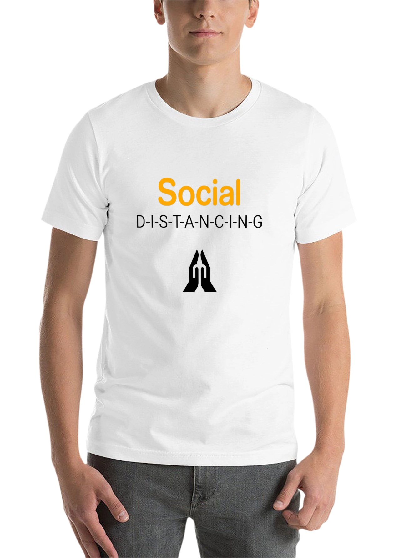 Black Social Distancing Graphic Tee - Black Crew Neck view 14
