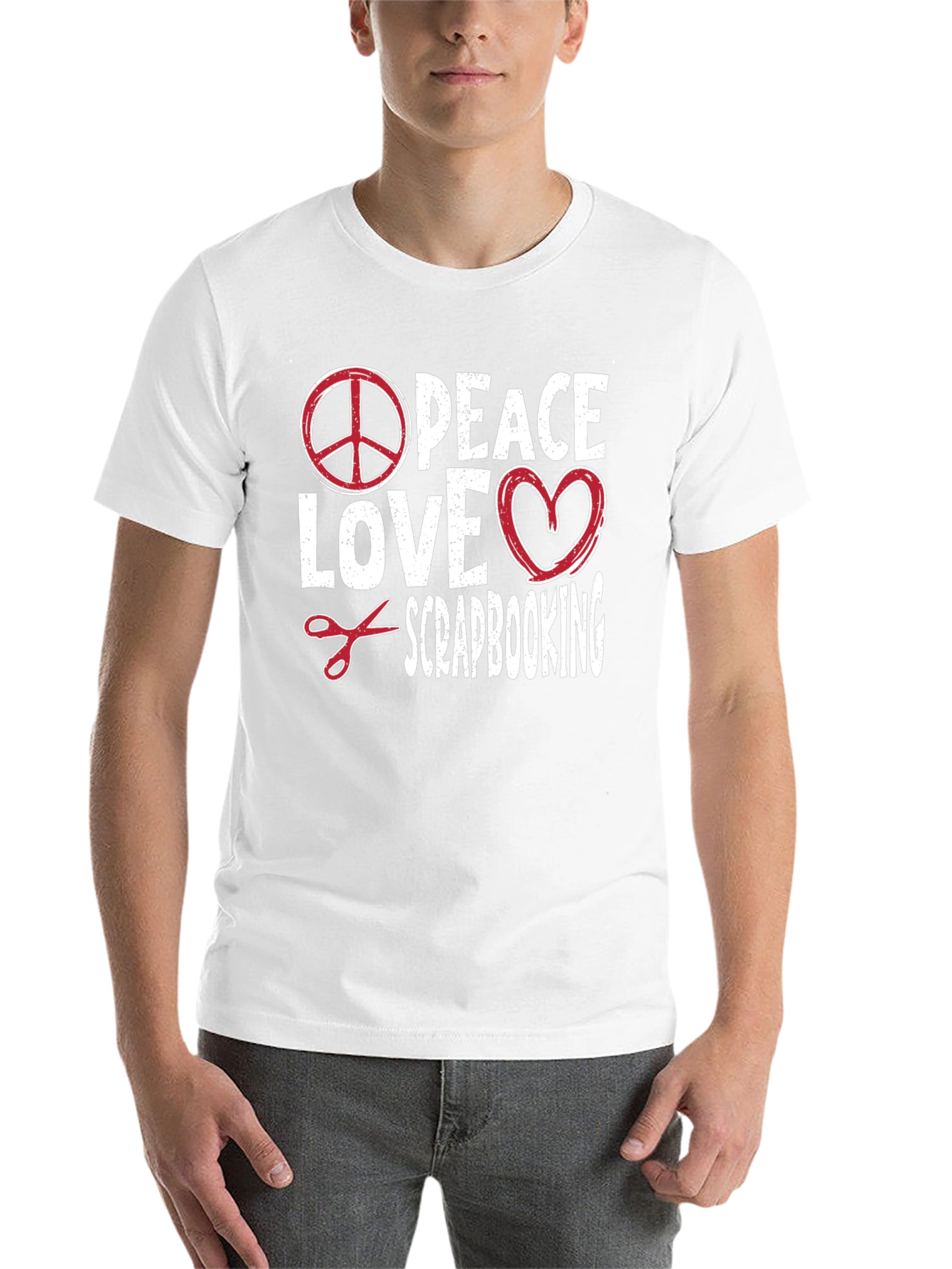 Black Peace Love Scrapbooking Graphic Tee view 14