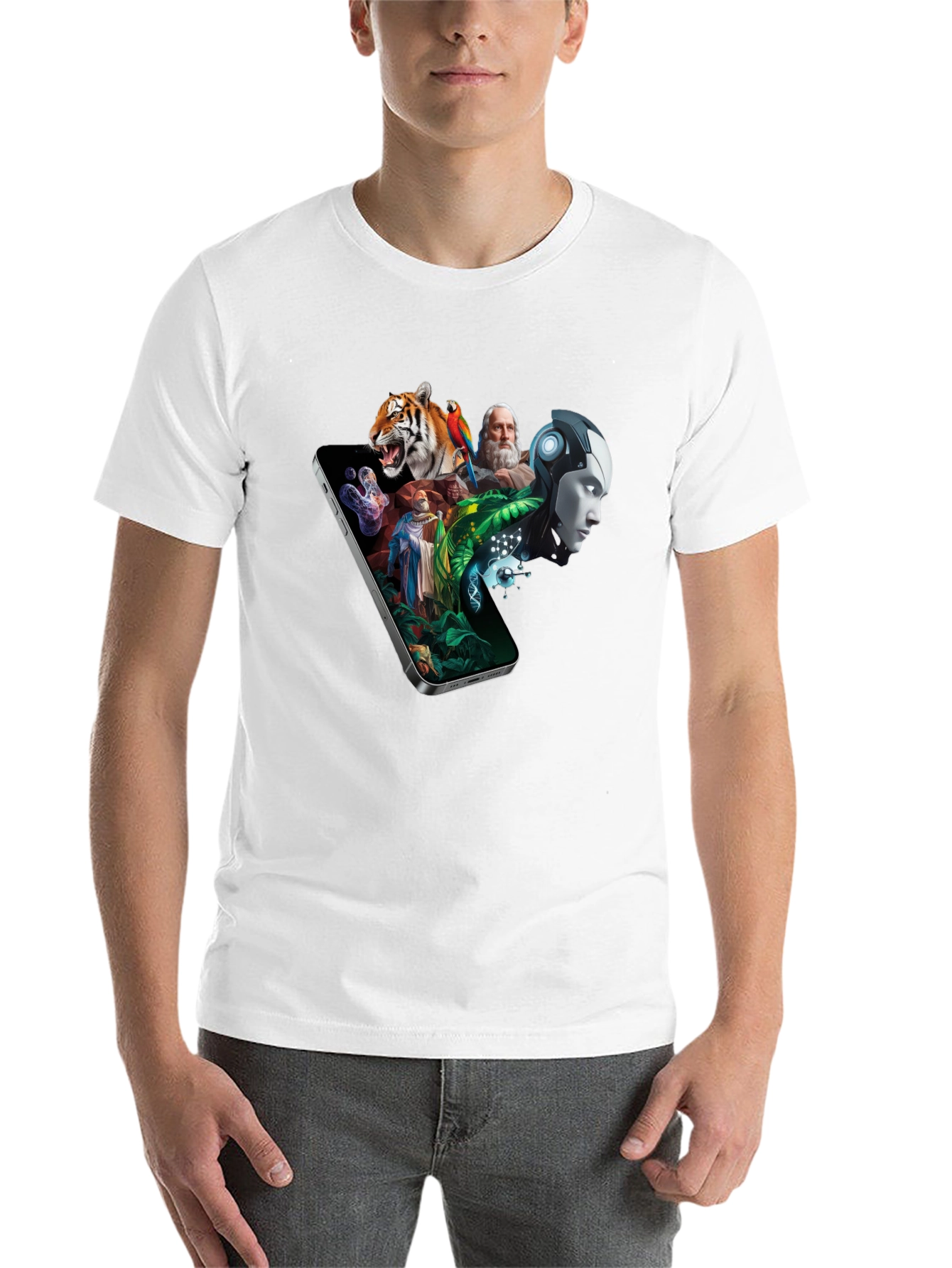 Black Evolutionary T-Shirt: Art Meets Technology view 14