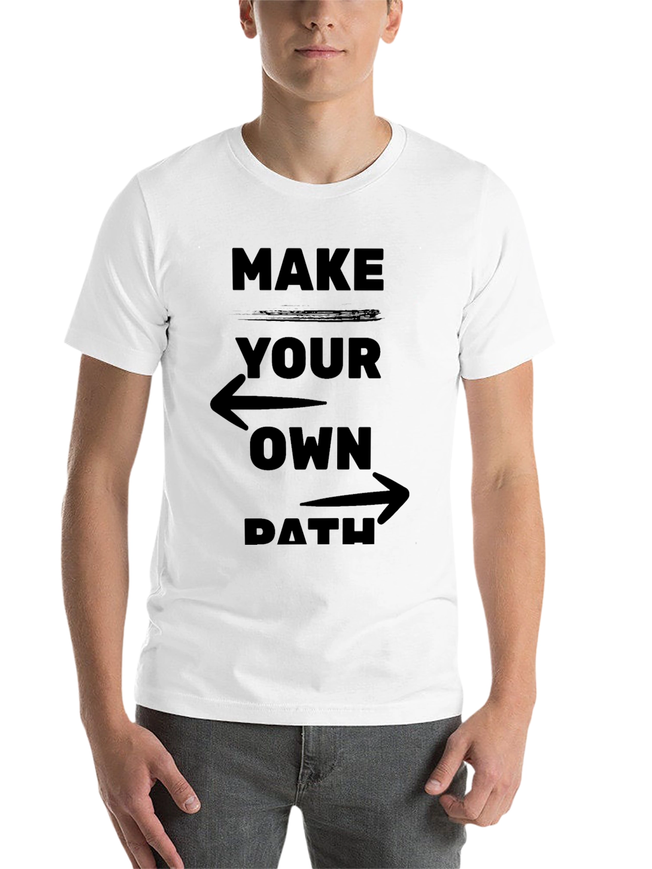 Black Make Your Own Path Graphic Tee - Motivational Design view 14