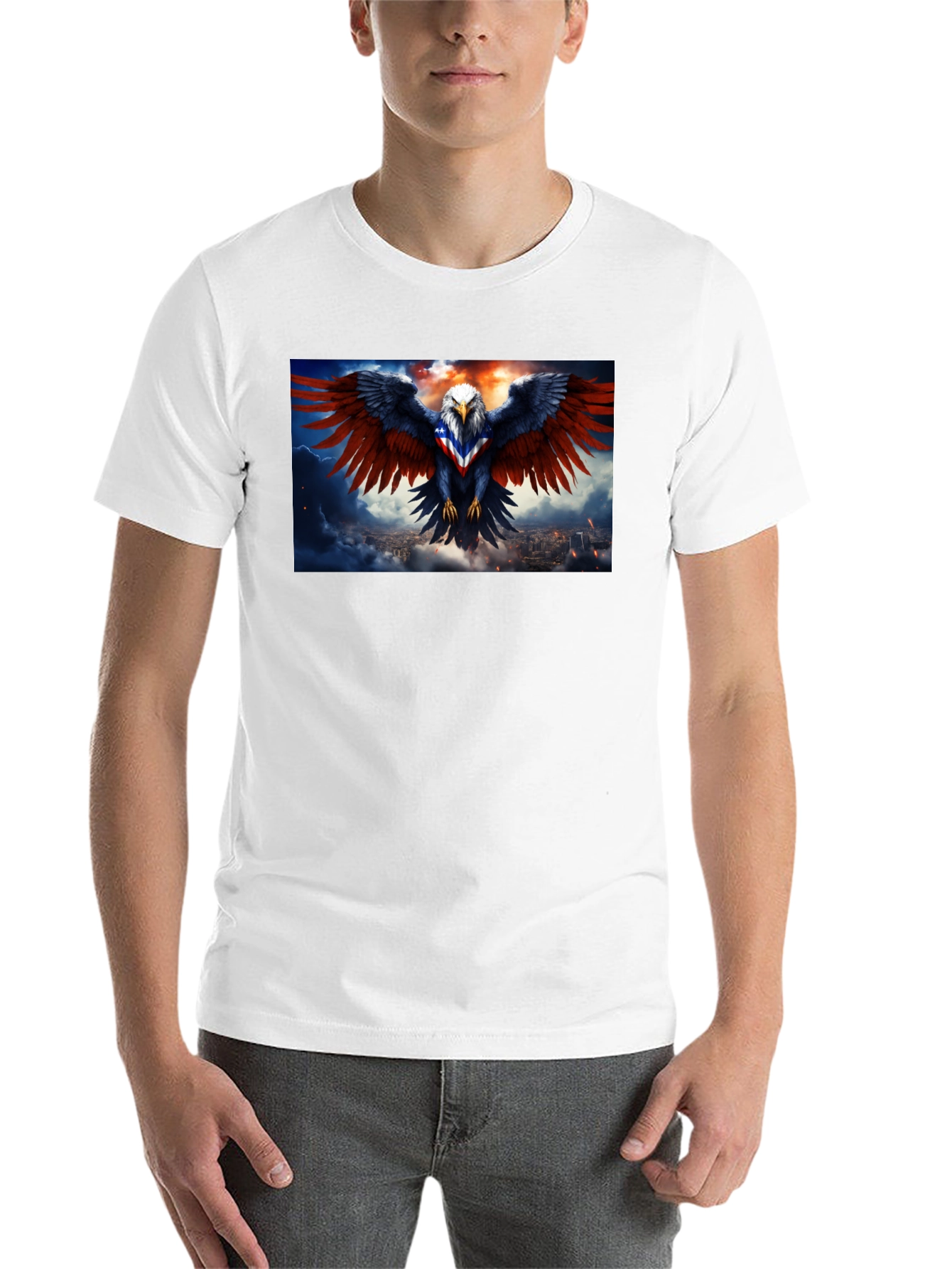 Black American Eagle Graphic T-Shirt - Patriotic Design view 14