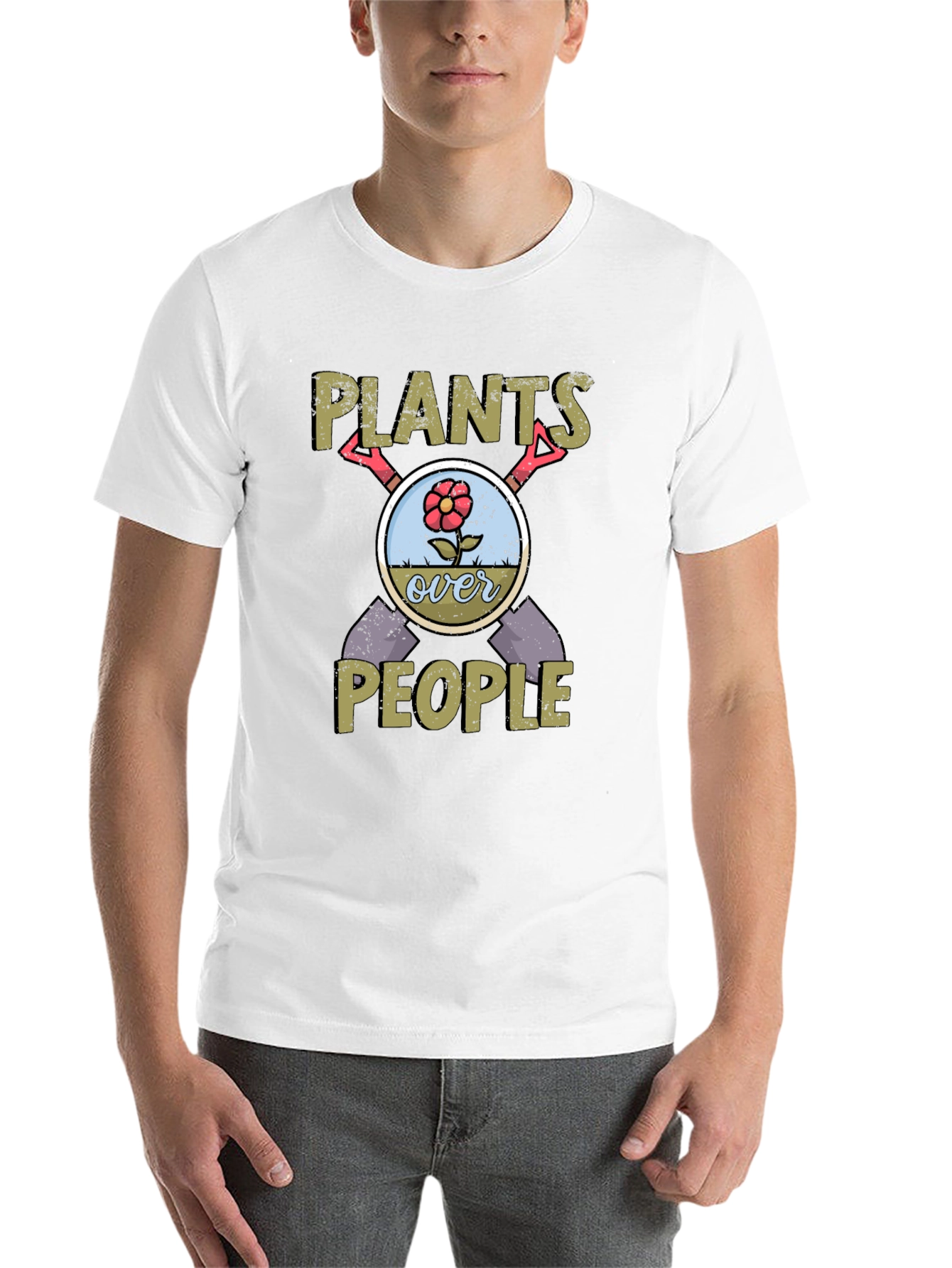 Black Plants Over People Graphic Tee - Gardening Enthusiast T-Shirt view 14