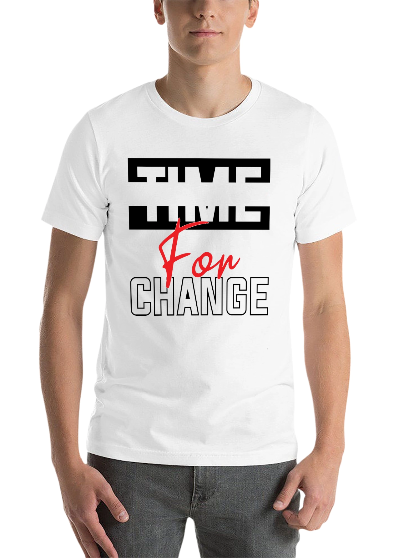Black Time For Change Graphic T-Shirt view 14