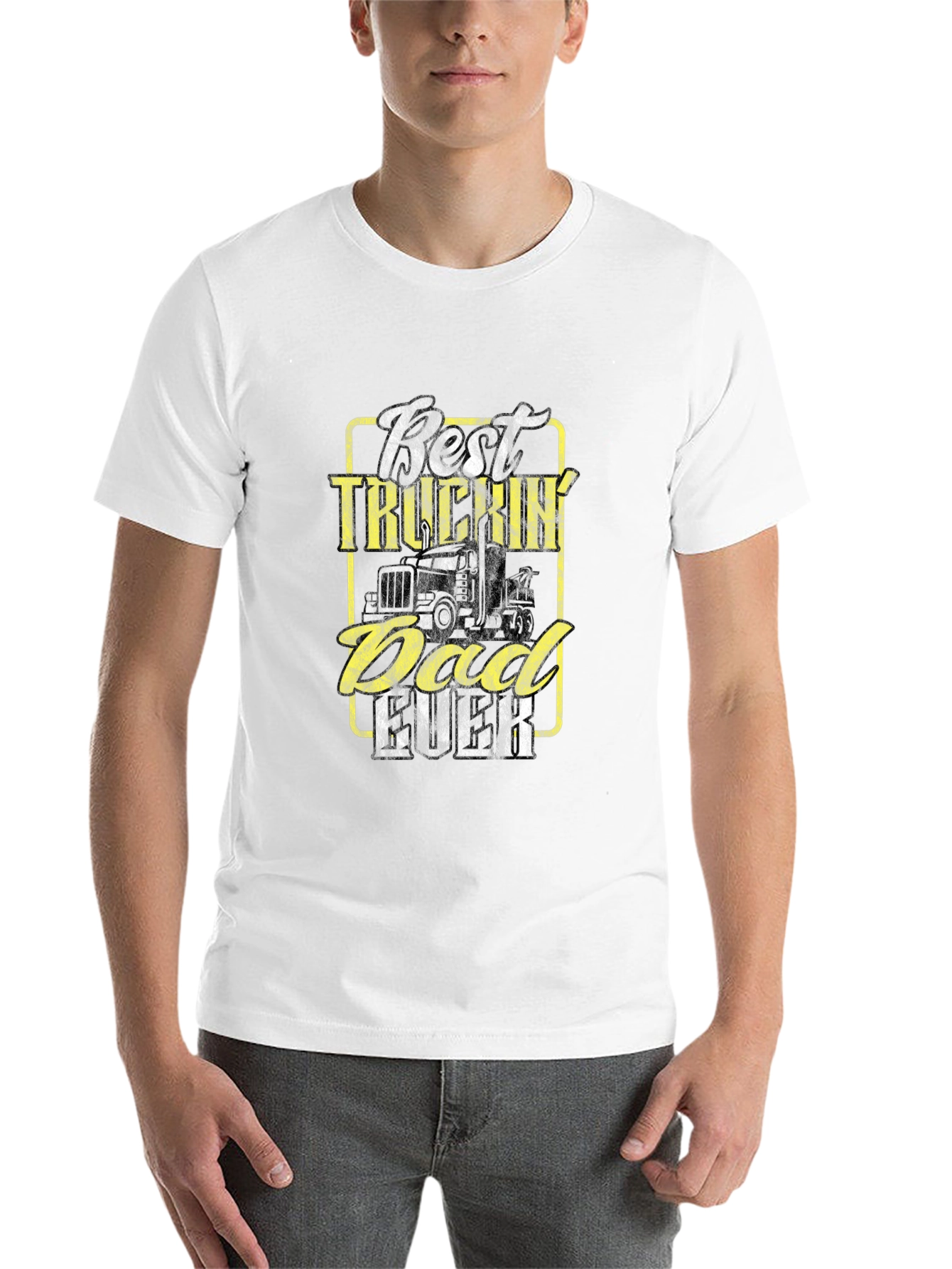 Black Best Truckin' Dad Ever - Novelty T-Shirt view 14