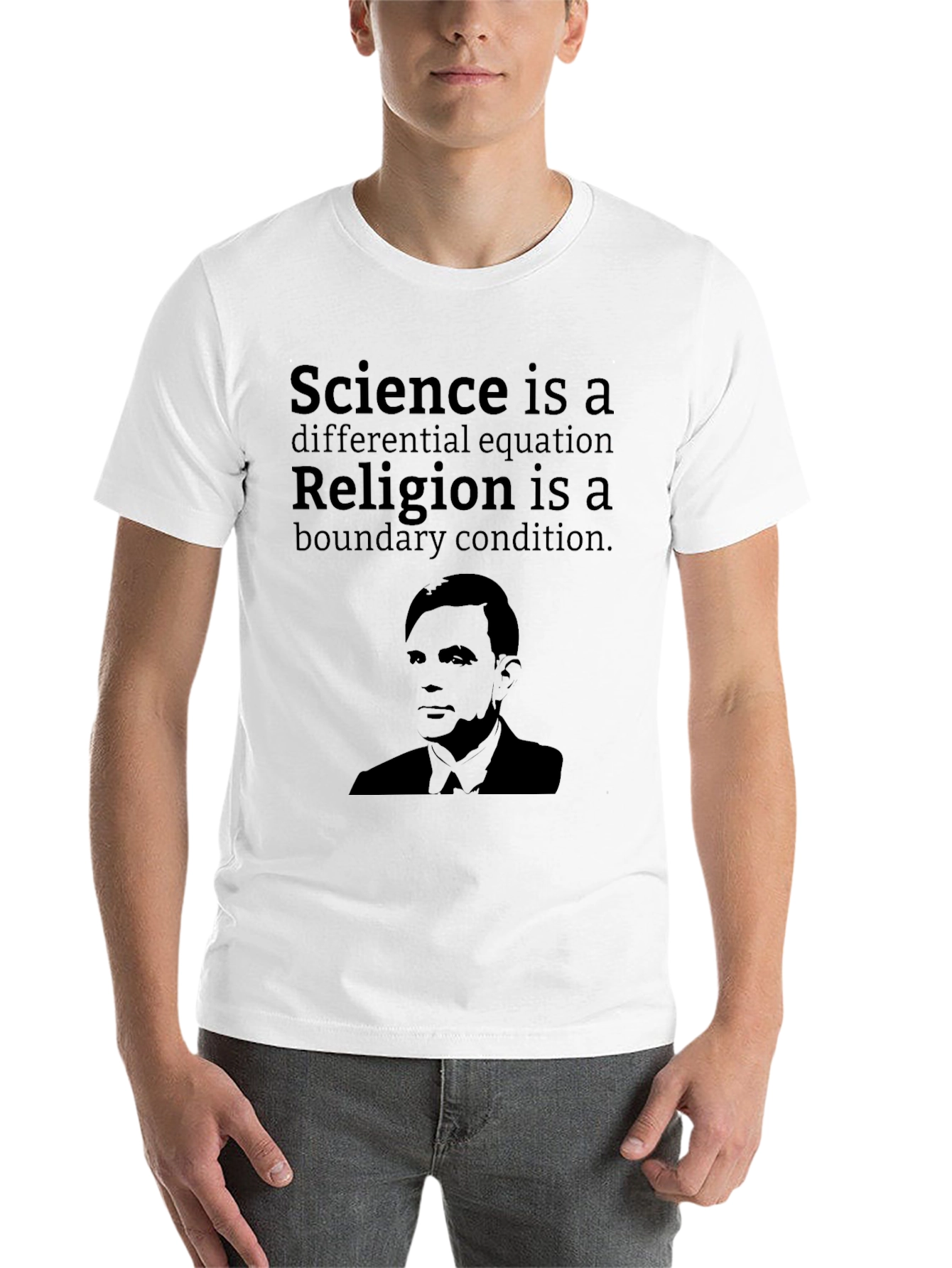 Black Science vs Religion T-Shirt, Alan Turing Graphic Tee view 14