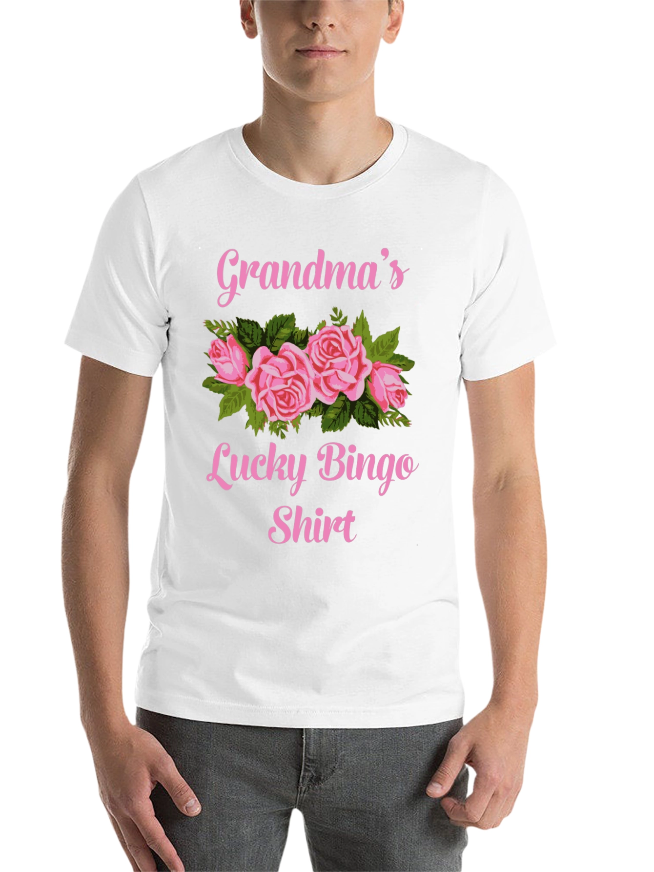 Grandma's Lucky Bingo Shirt - Floral Graphic Tee - 14