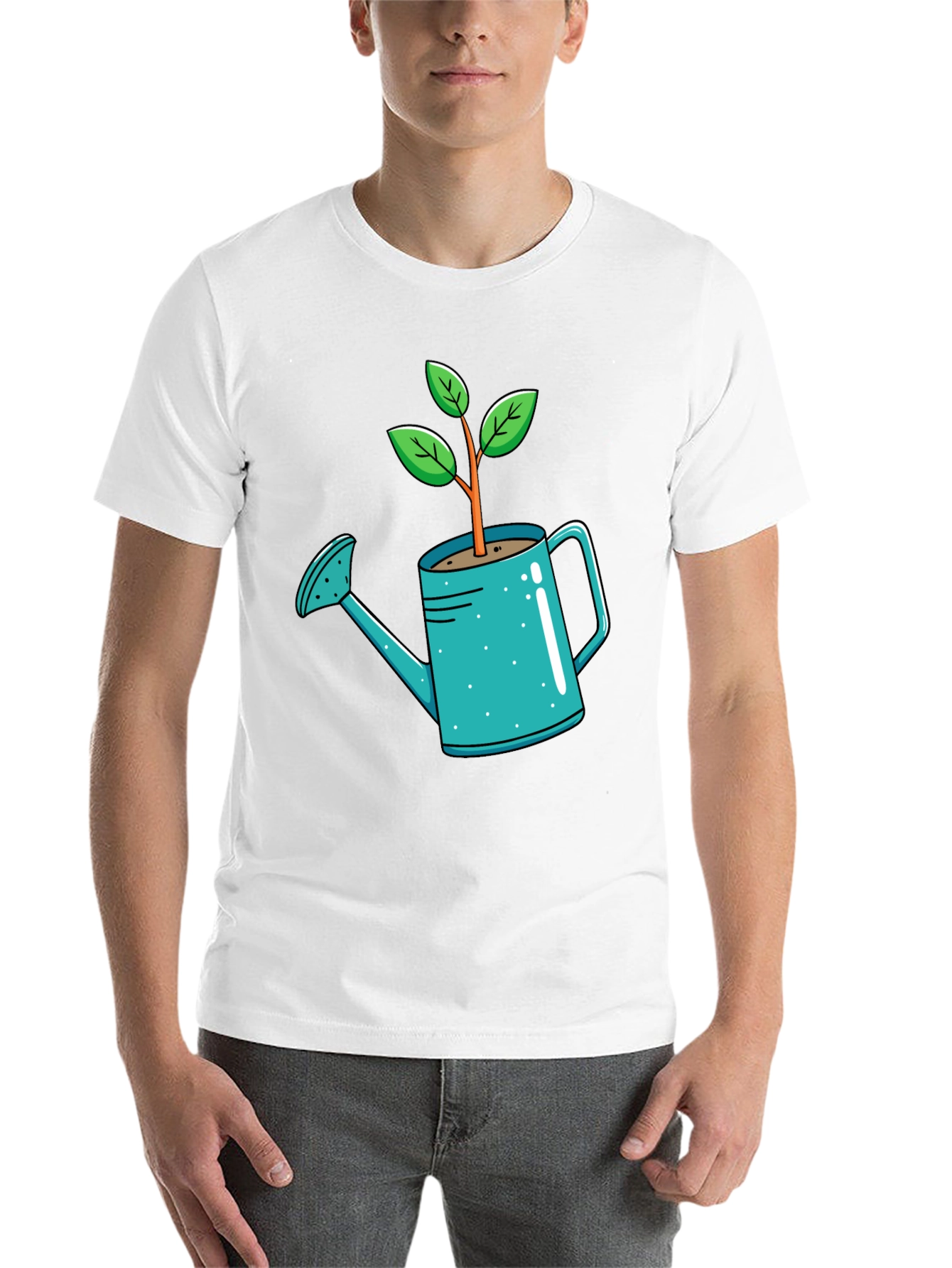 Black Plant Watering Can T-Shirt - Garden Lover Tee view 14