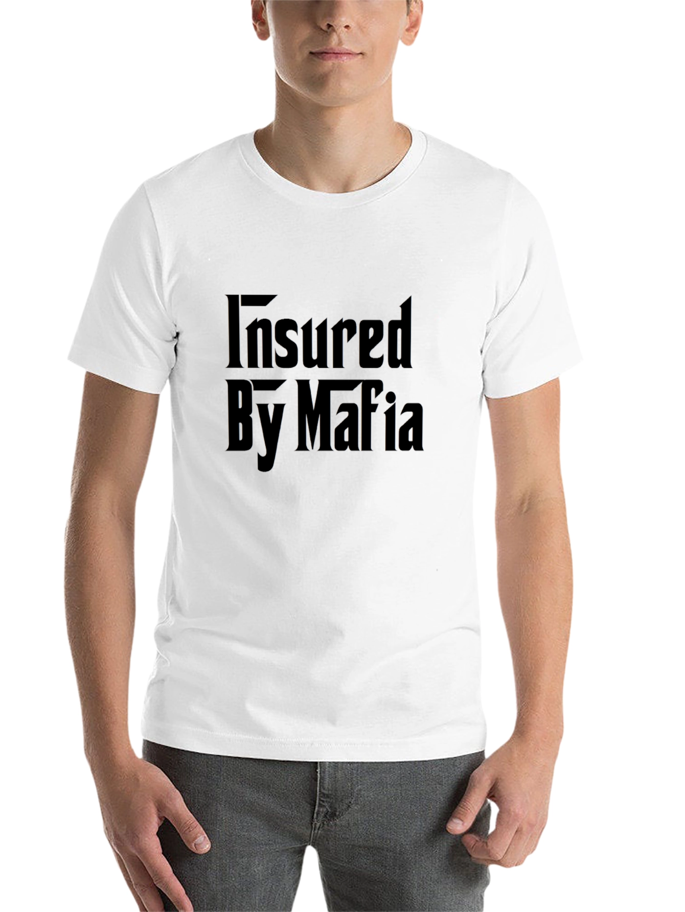 Black Insured By Mafia Graphic T-Shirt - Black view 14