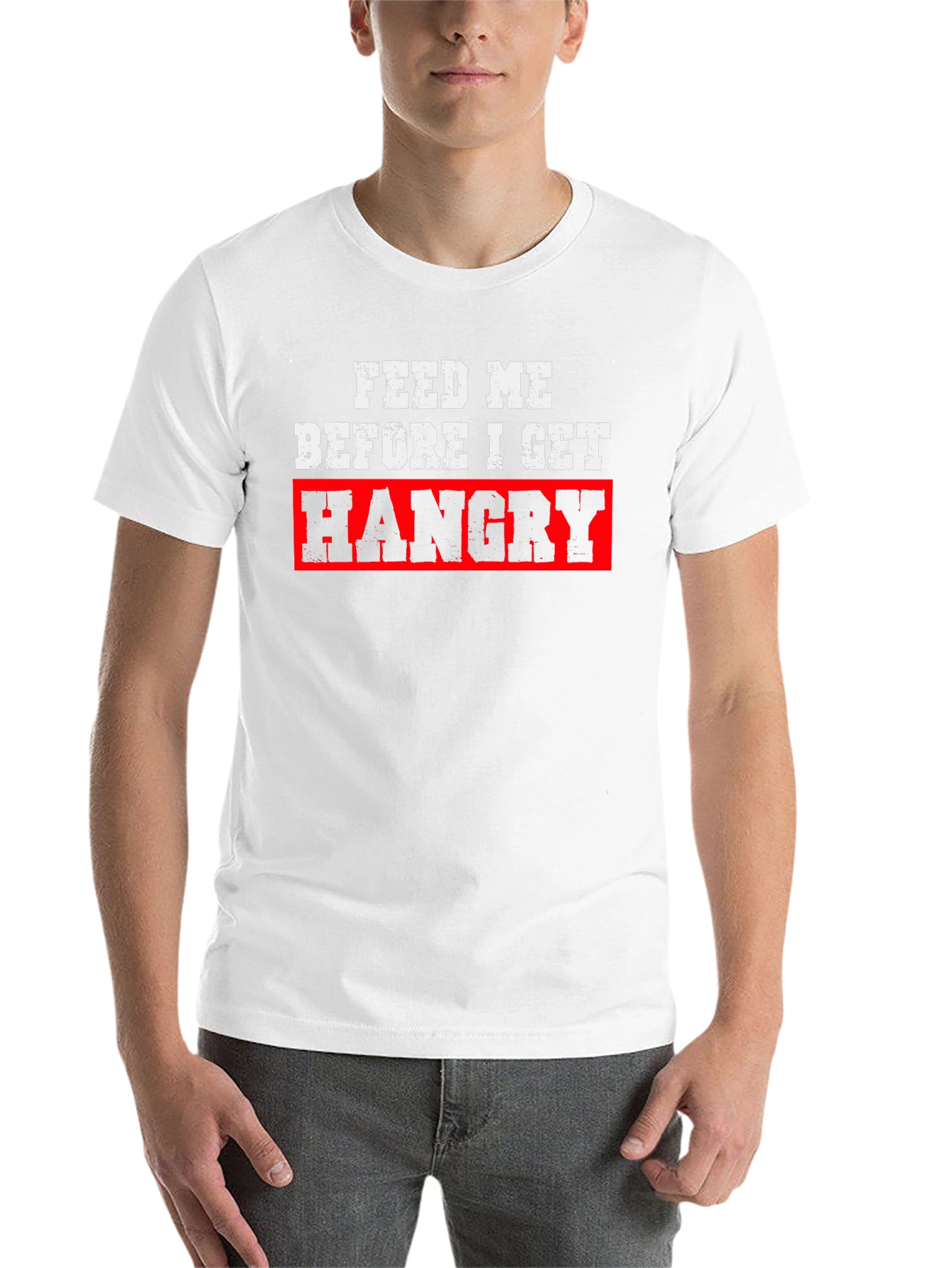 Black Feed Me Before I Get Hangry Black T-Shirt view 14