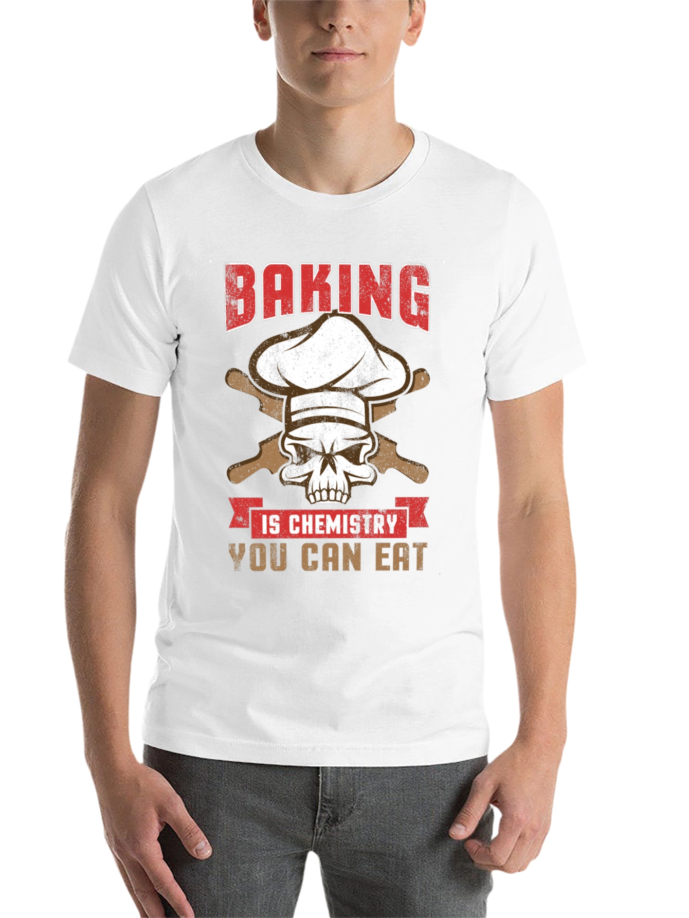 Black Baking is Chemistry Funny Skull T-Shirt view 14