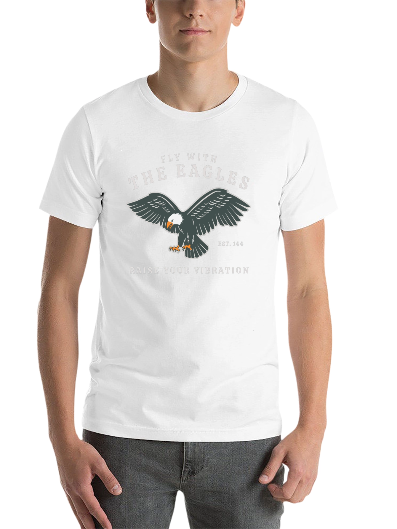 Black Fly with the Eagles Graphic T-Shirt - Premium Black Tee view 14