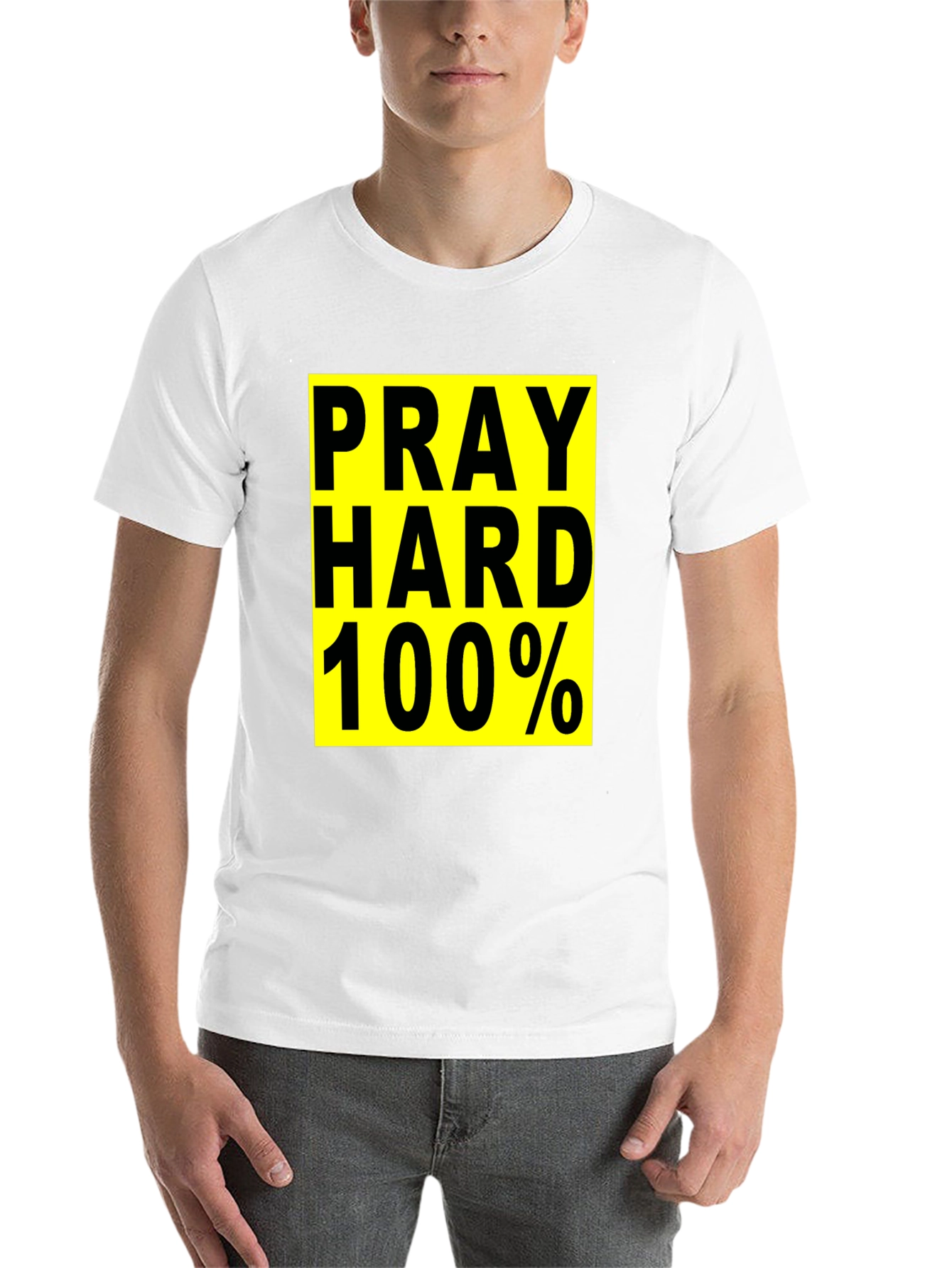 Pray Hard 100% Graphic T-Shirt - Black - 14