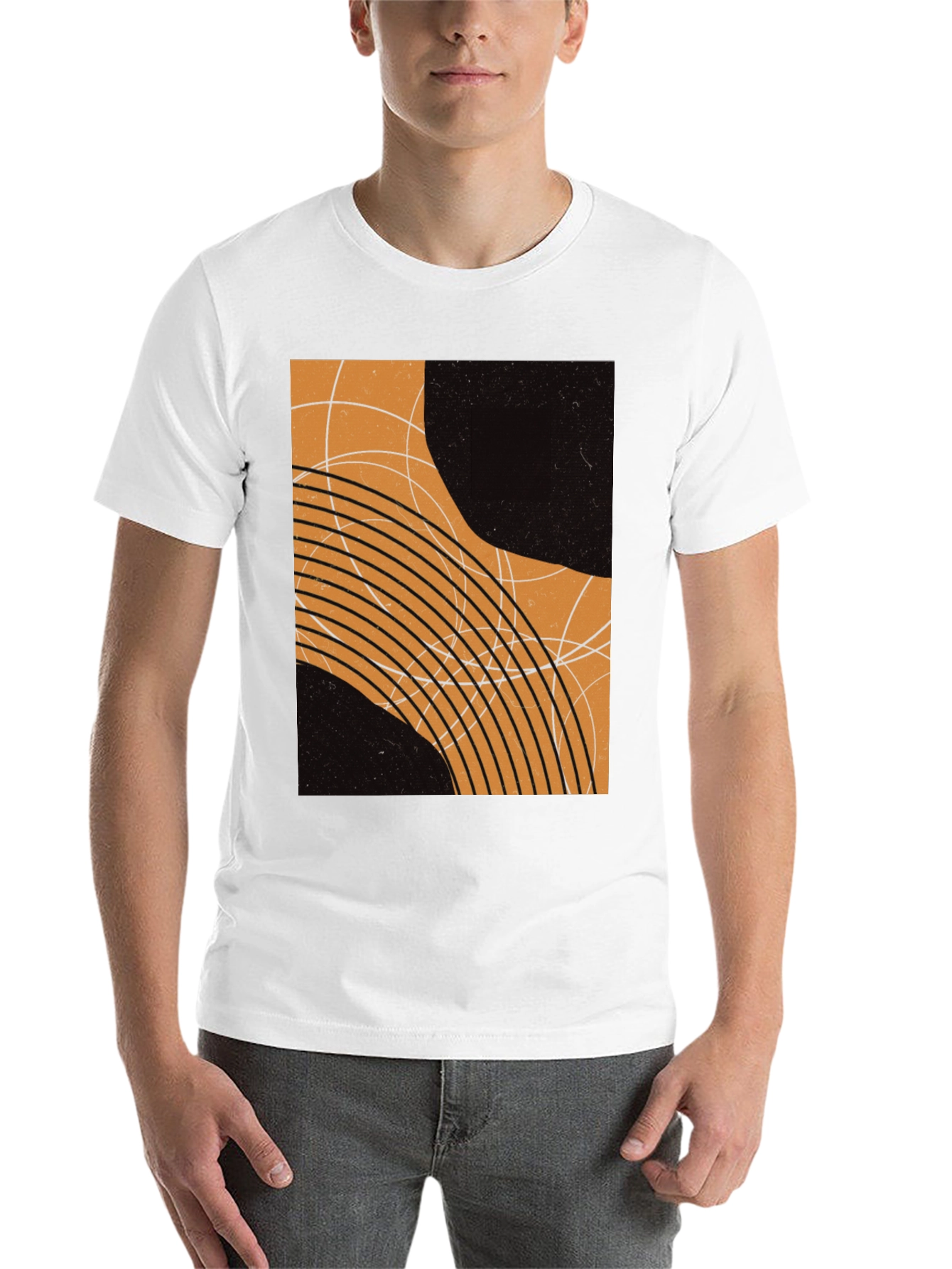 Black Abstract Graphic Print Black T-Shirt view 14