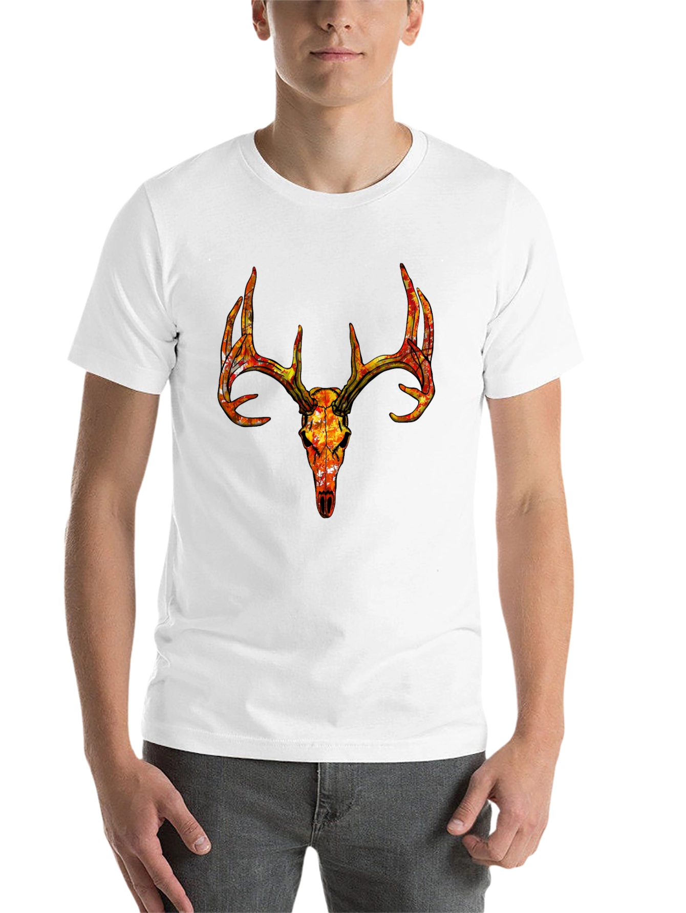 Black Deer Skull Graphic Tee - Bold Stag Design view 14