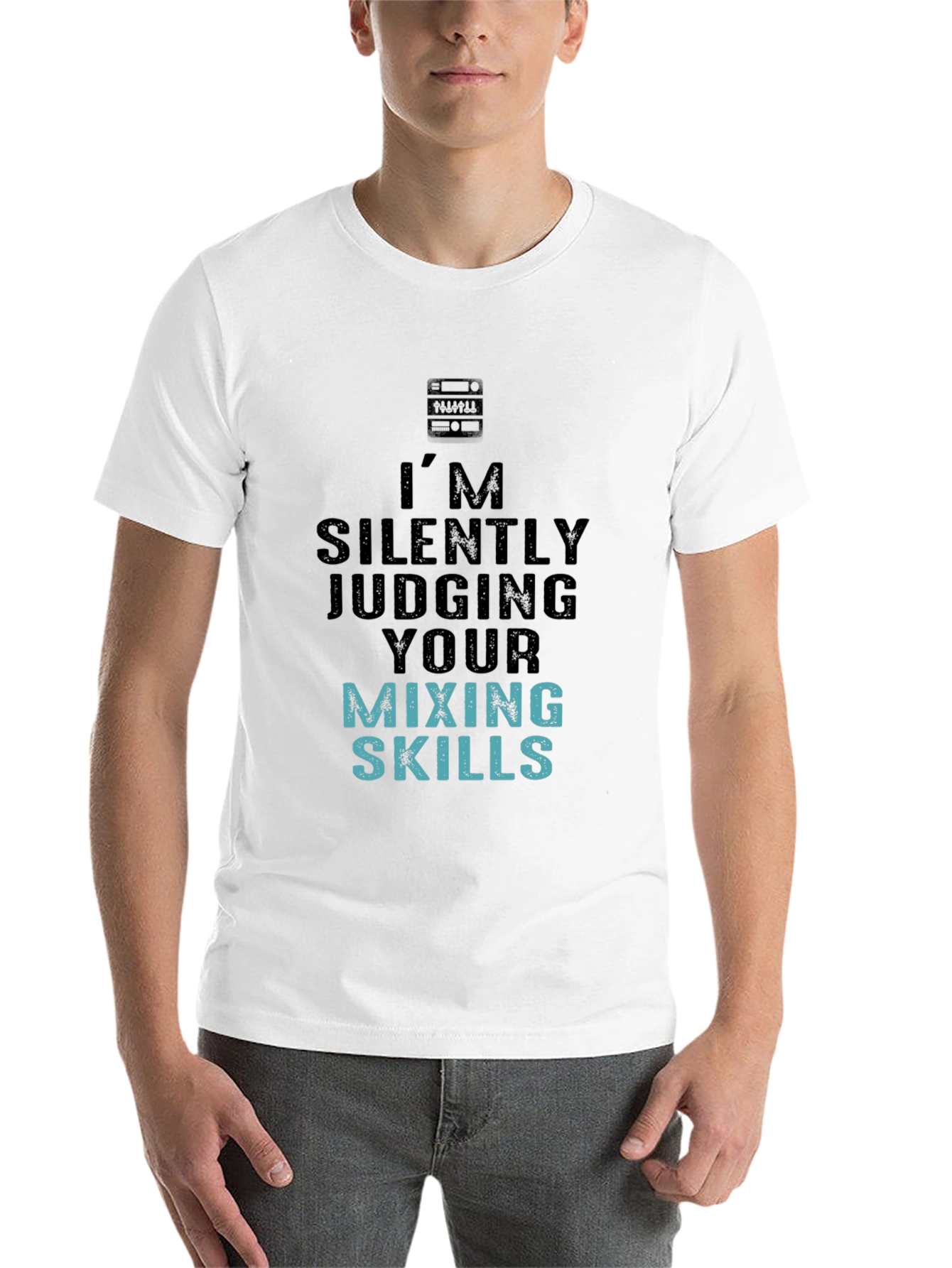 Black Silently Judging Mixing Skills Graphic Tee view 14