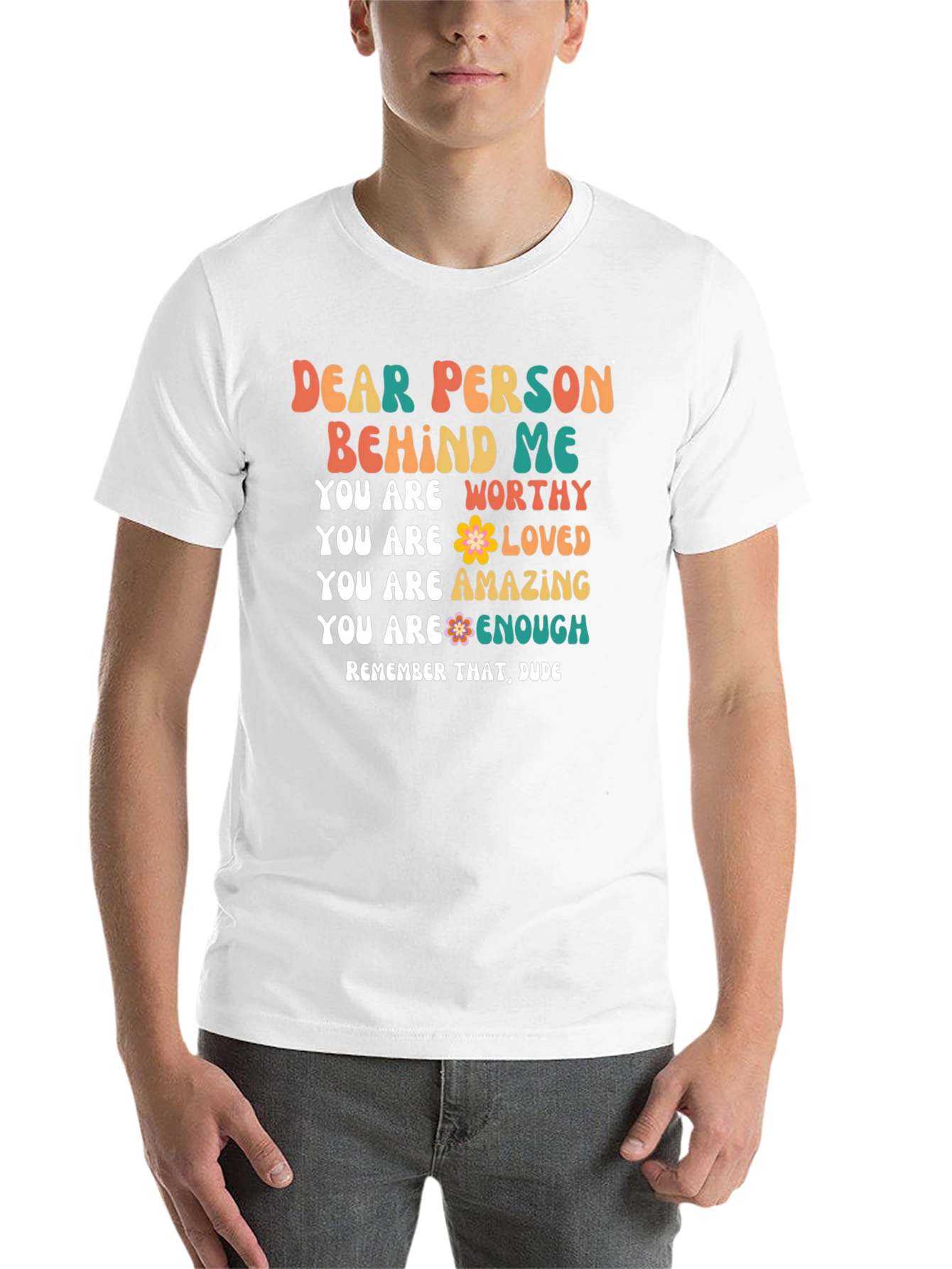 Black Dear Person Behind Me Graphic T-Shirt view 14