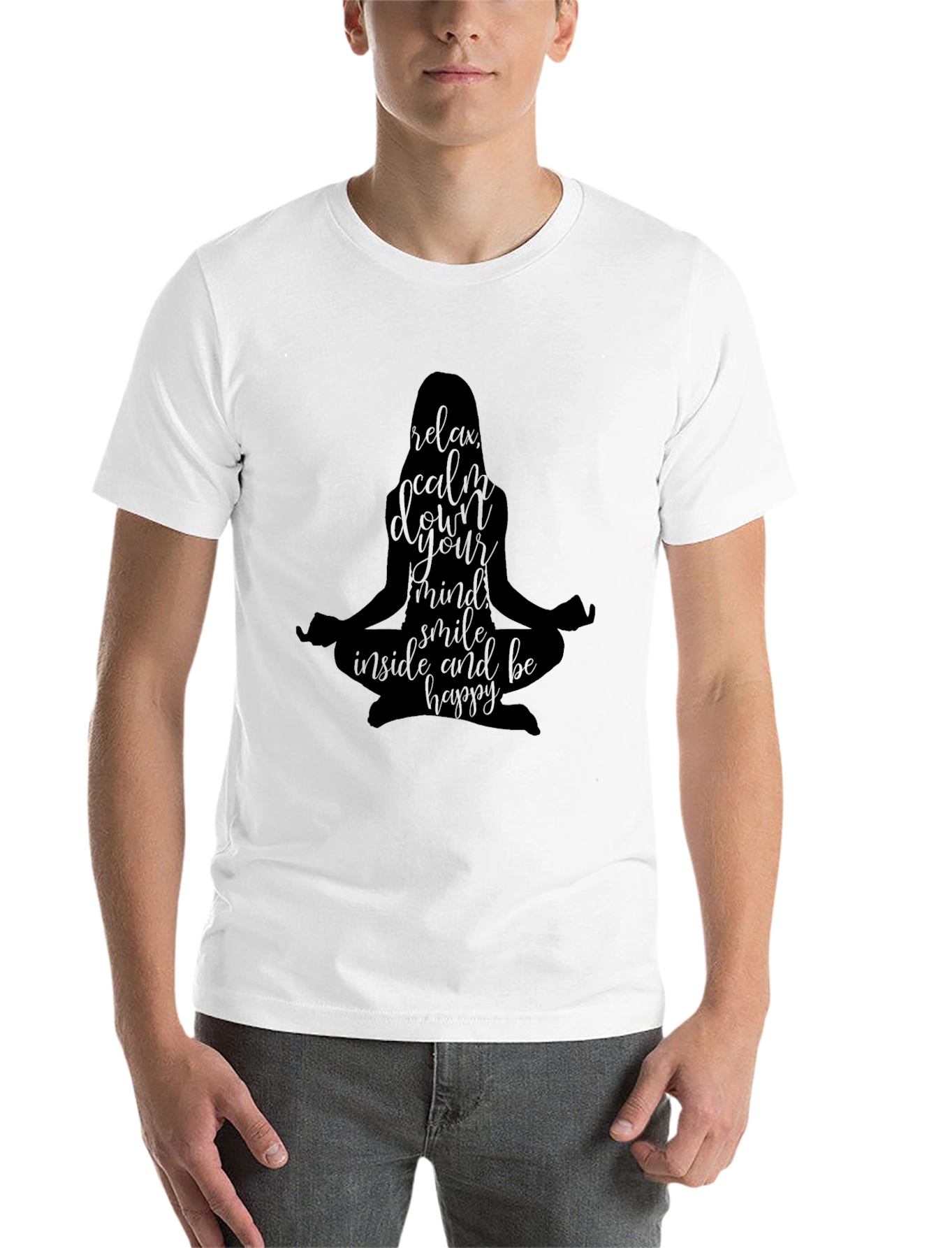 Black Relax Mind Graphic T-Shirt - Yoga Meditation Tee view 14