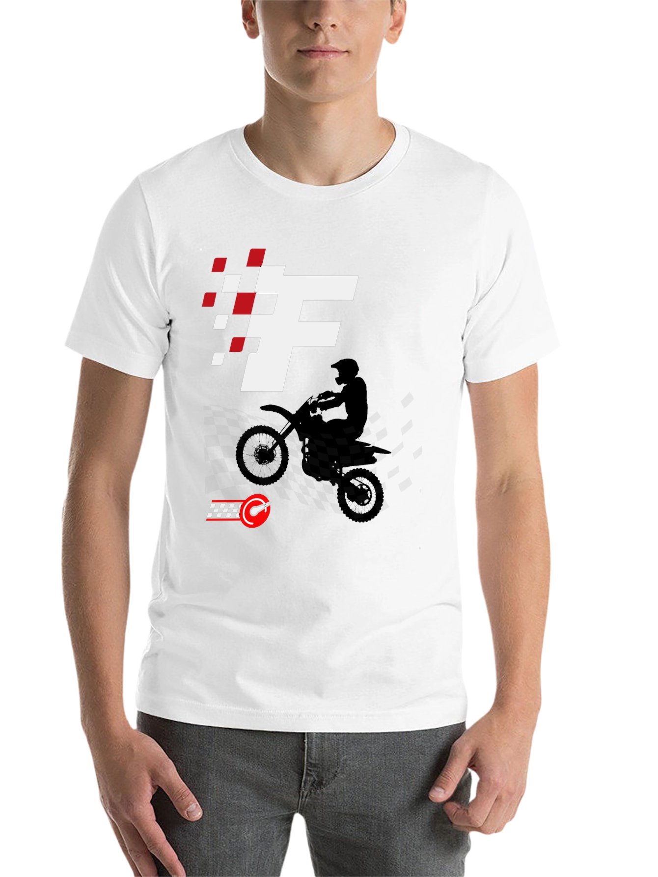 Black Motocross Rider Graphic Tee - Race Ready Style view 14