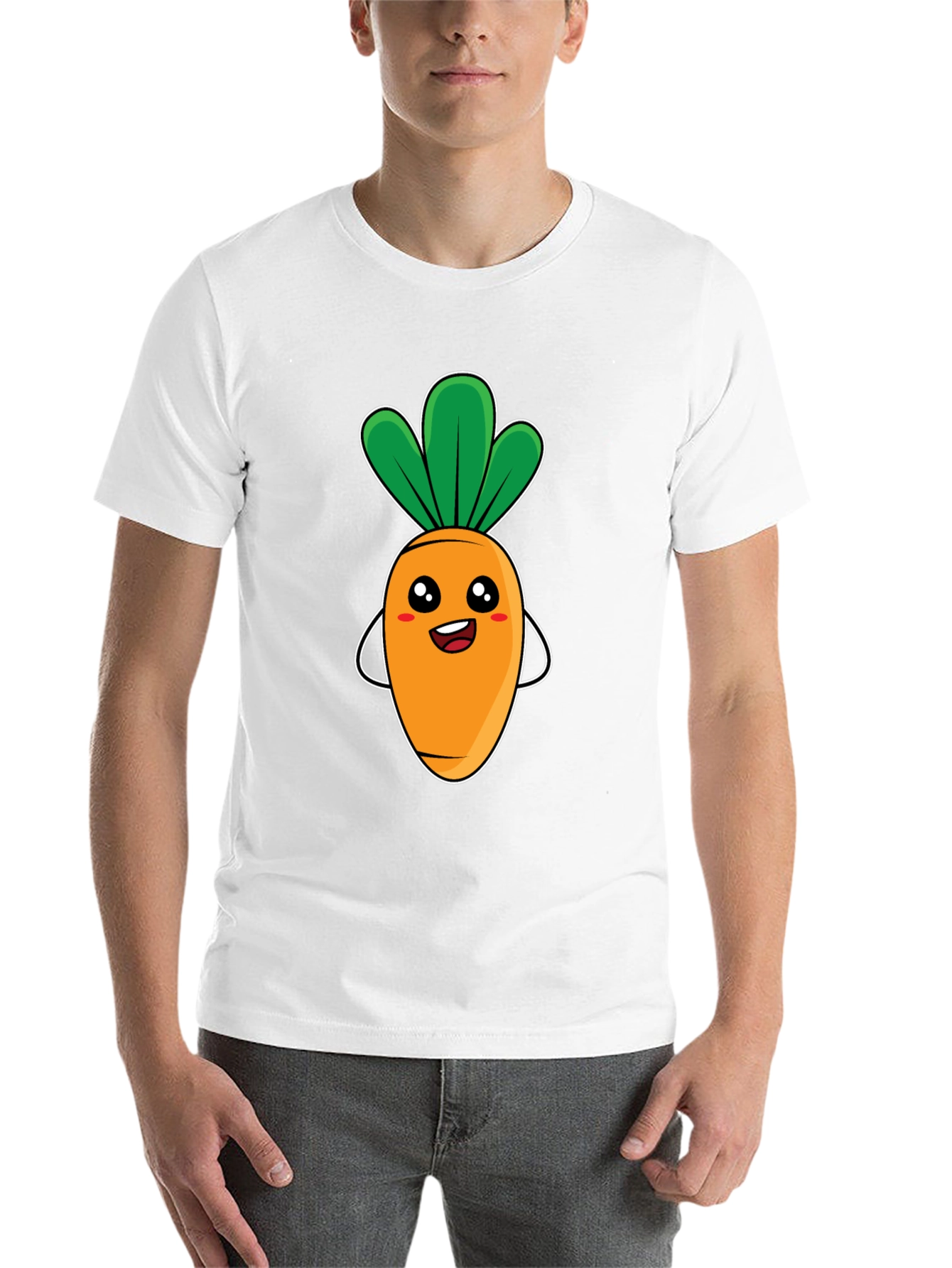 Black Cute Carrot Graphic Tee - Black Unisex T-Shirt view 14