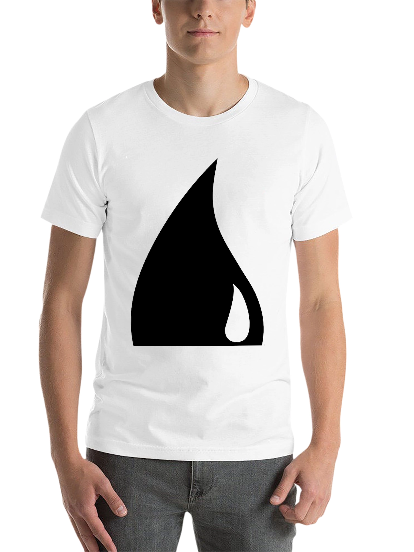 Black Minimalist Black Teardrop Graphic Tee - Modern Style view 14