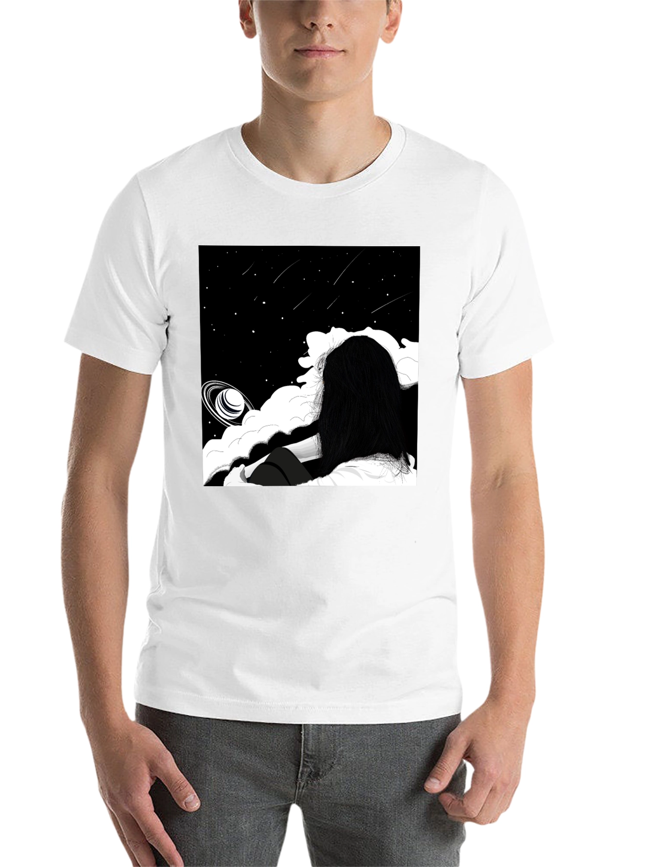 Black Cosmic Dreamscape T-Shirt view 14