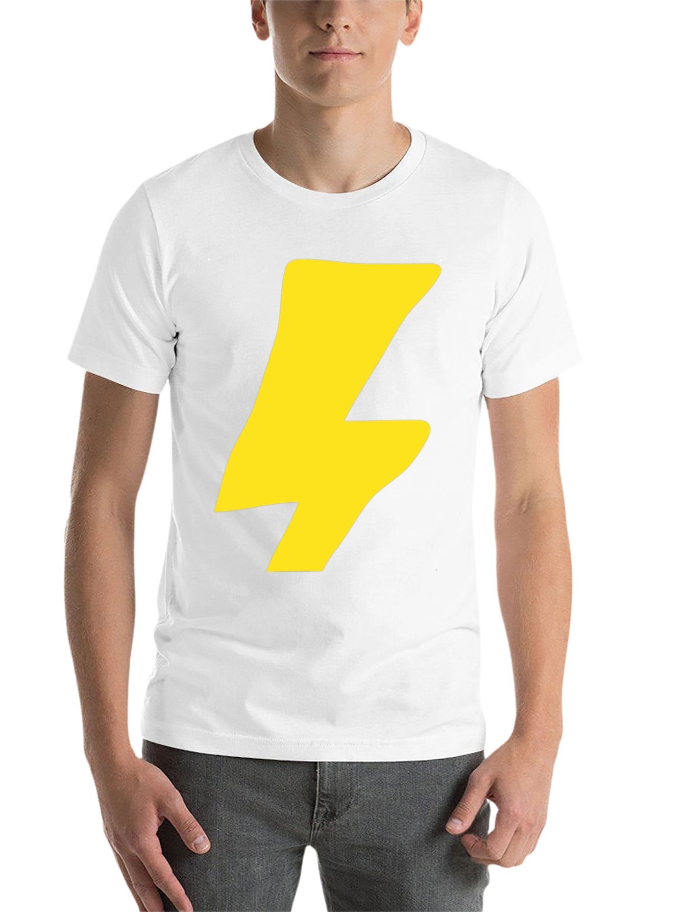 Black Flash Bolt Graphic Tee - Black Cotton Crew Neck T-Shirt view 14