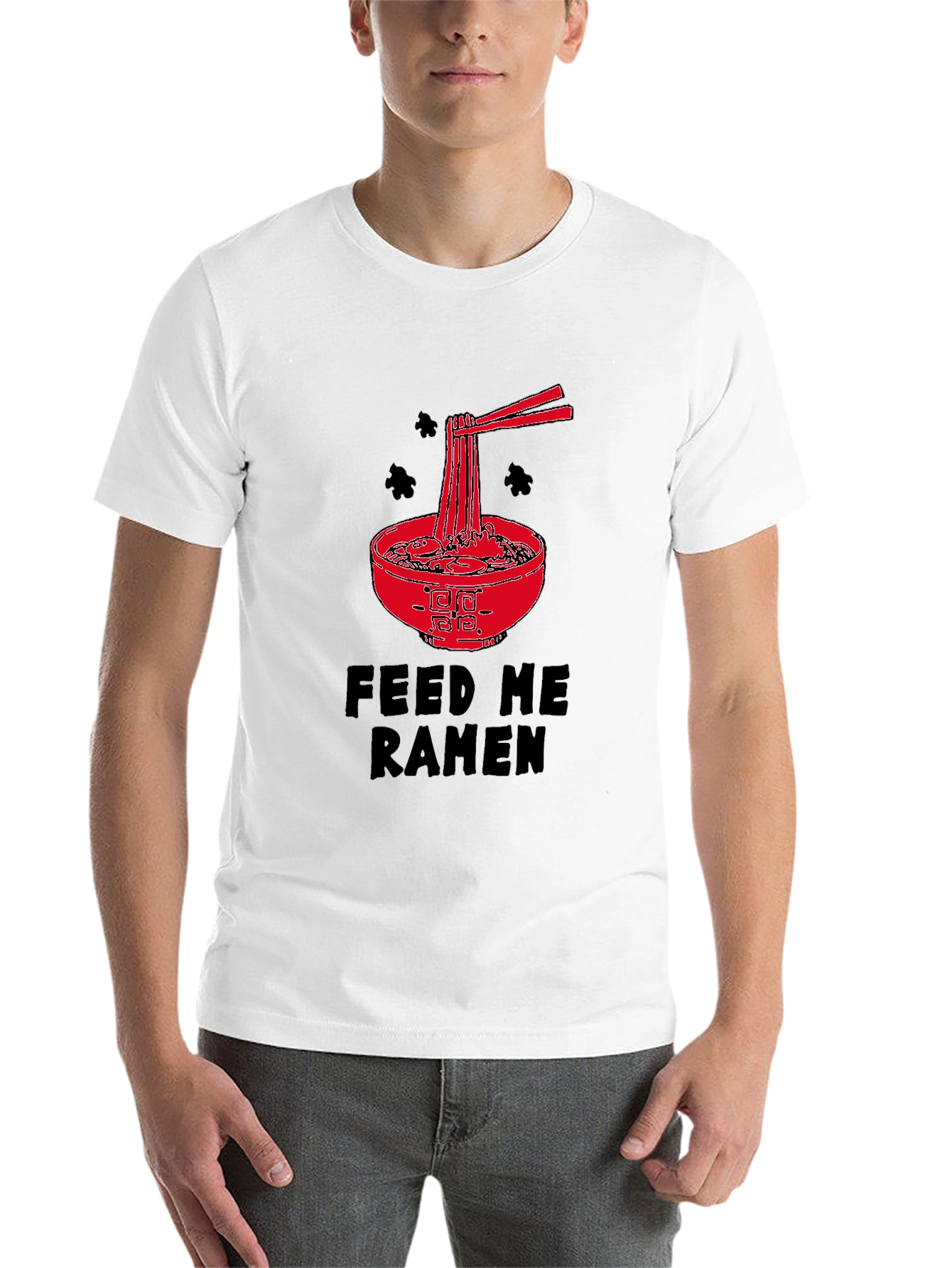 Black Feed Me Ramen Graphic Tee - Black Cotton T-Shirt view 14