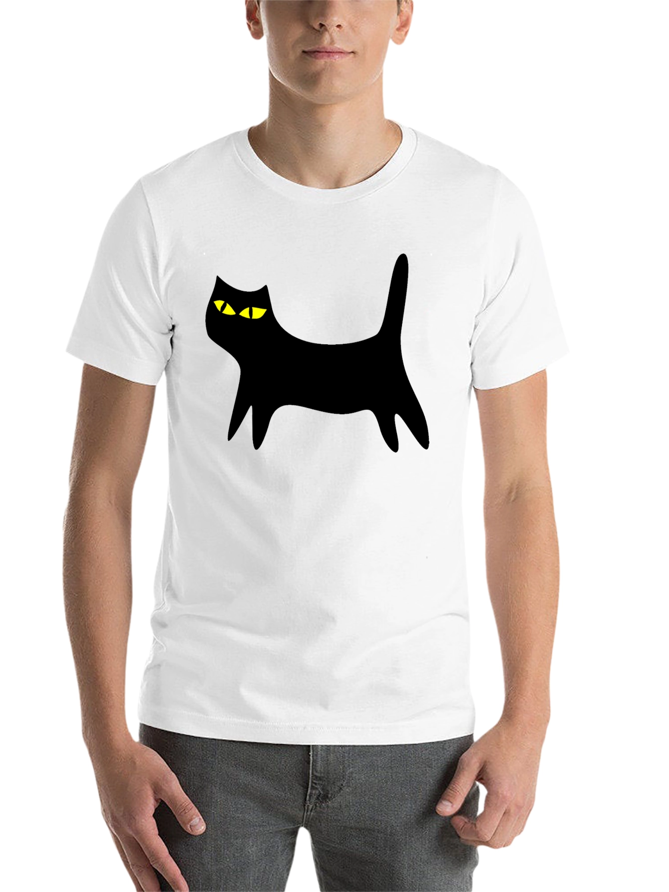 Black Black Cat Graphic Tee - Men's Cotton T-Shirt view 14