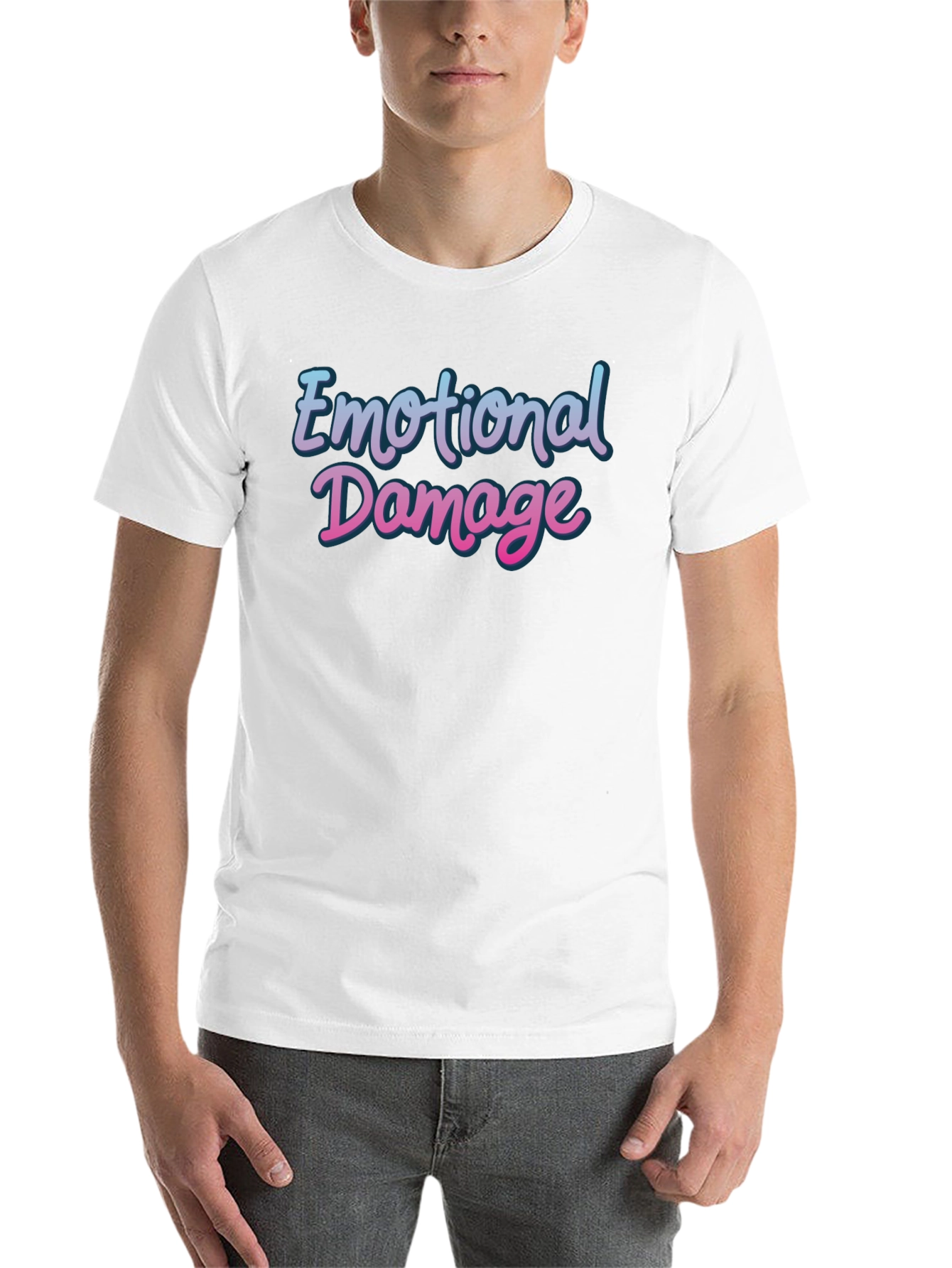 Black Emotional Damage T-Shirt - Trendy Graphic Tee view 14
