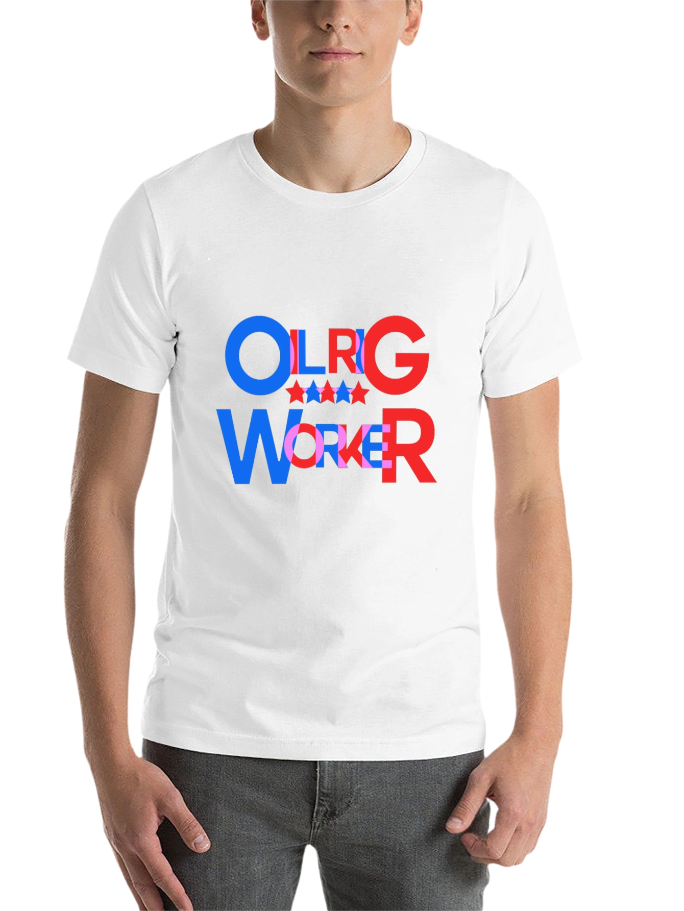 Black OLRG Worker Graphic T-Shirt - Patriotic Style view 14