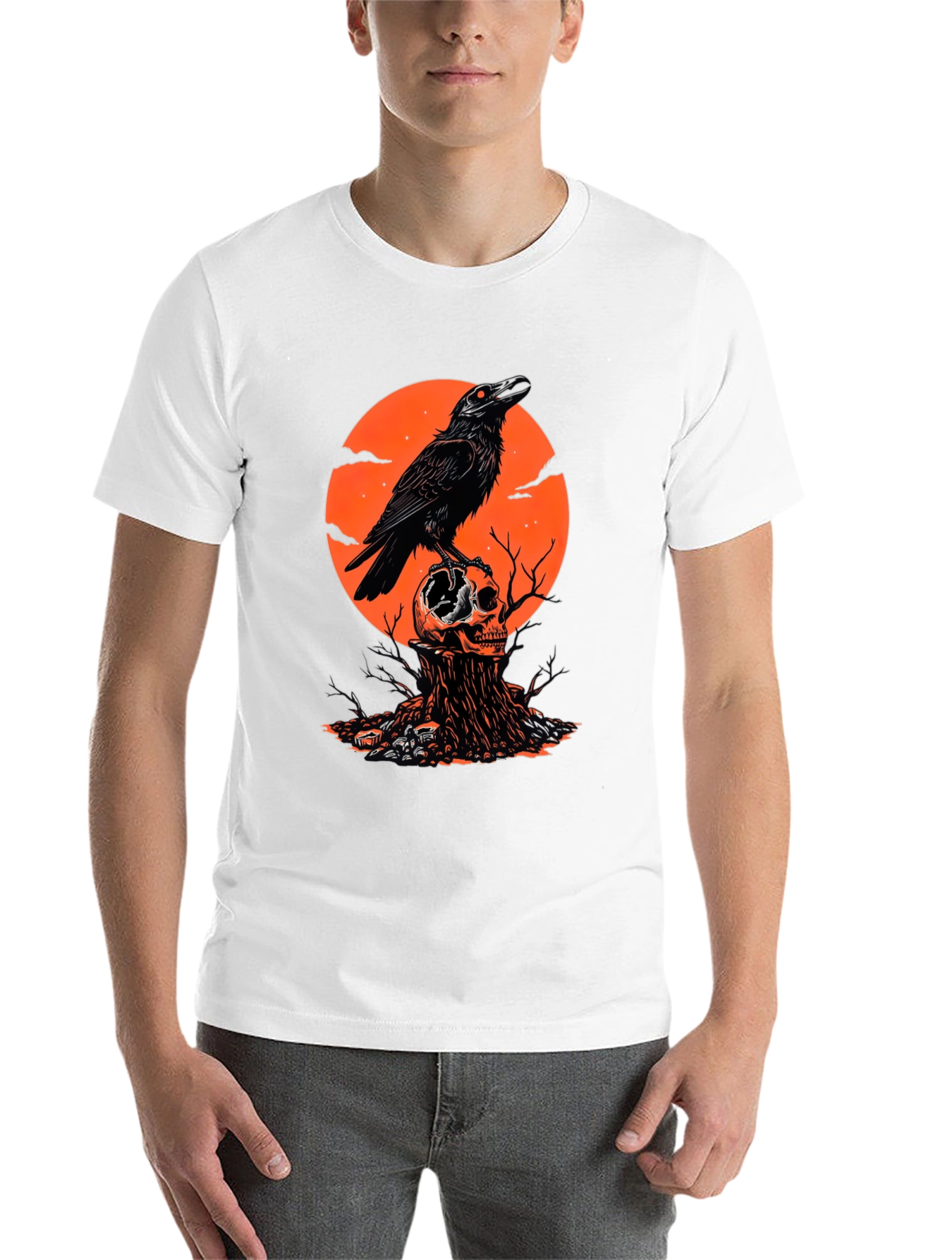 Black Raven Skull T-Shirt - Gothic Style view 14