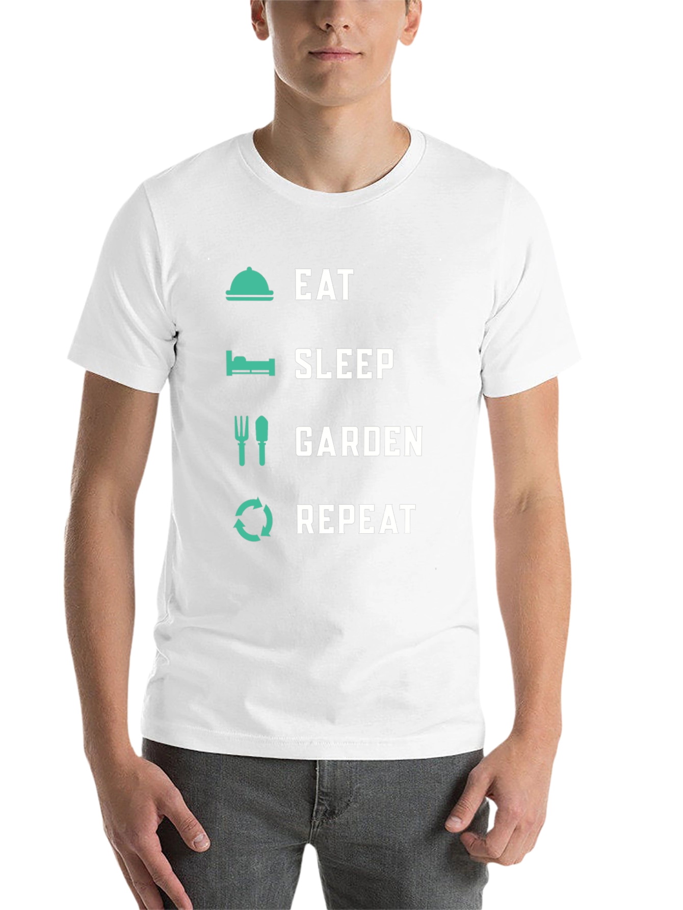Black Eat Sleep Garden Repeat - Novelty Graphic T-Shirt view 14