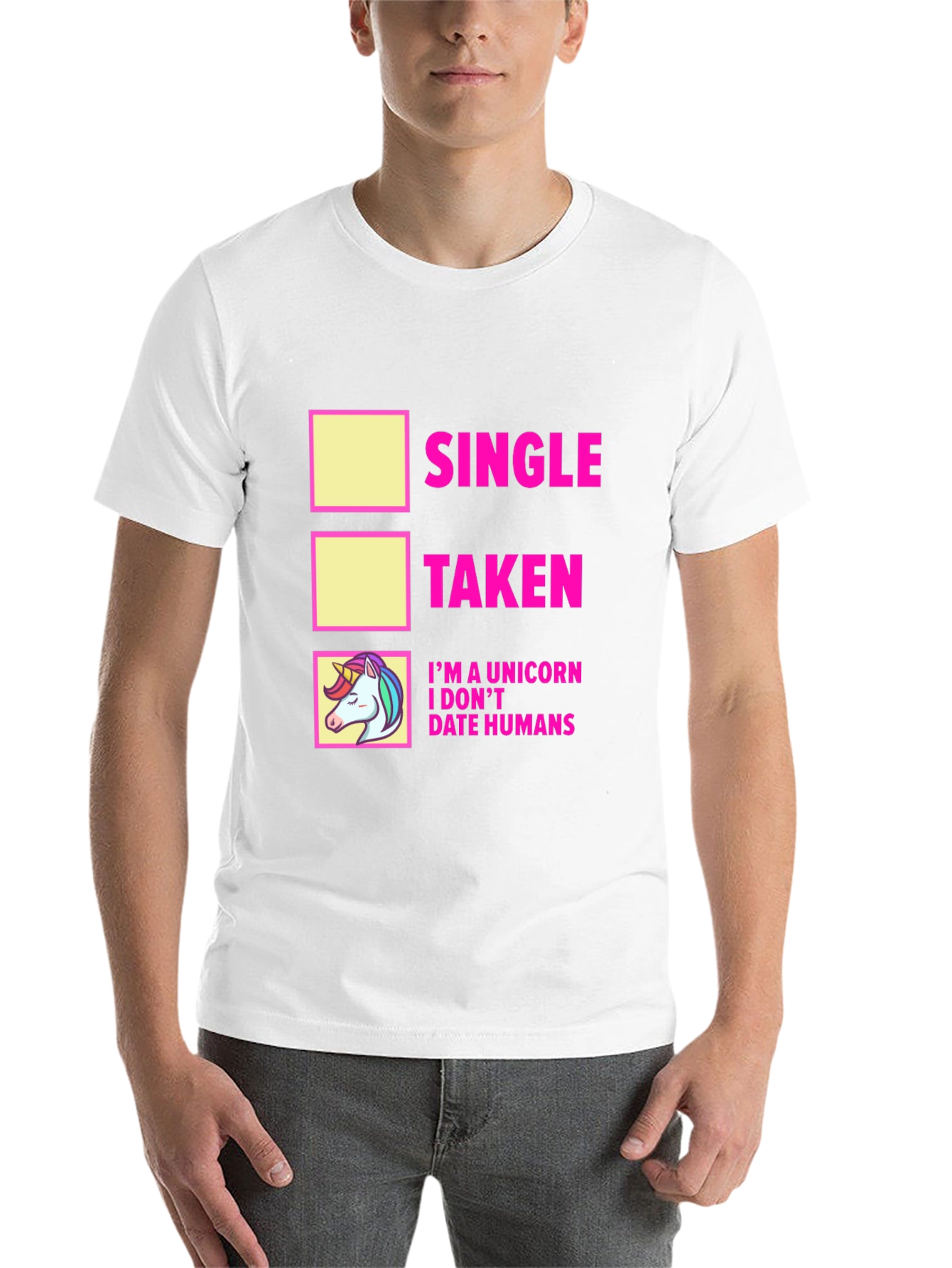 Black Single Taken Unicorn T-Shirt - Funny Dating Humor Tee view 14