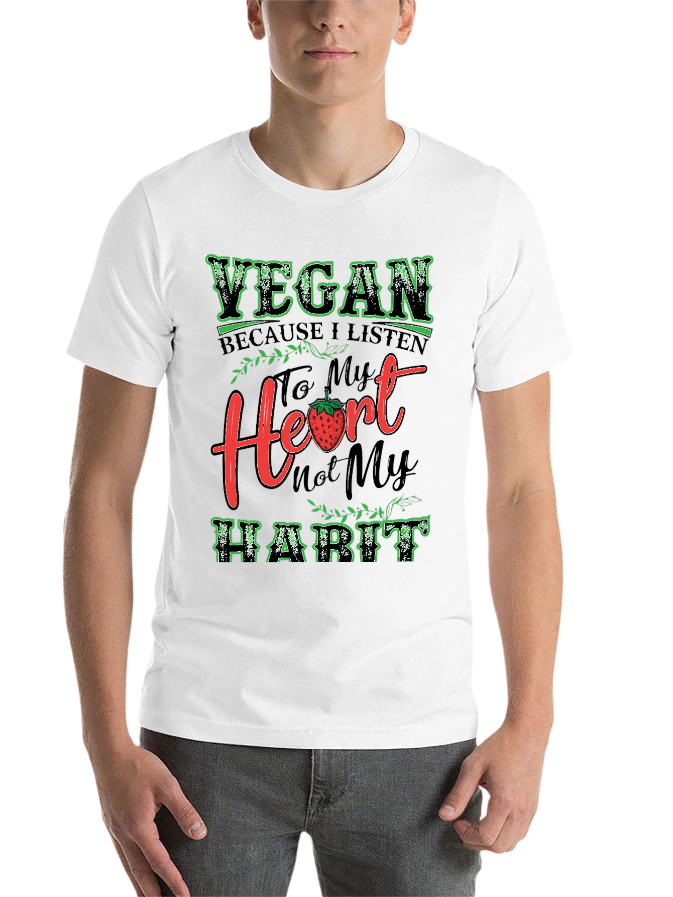 Black Vegan Heart Habit T-Shirt view 14